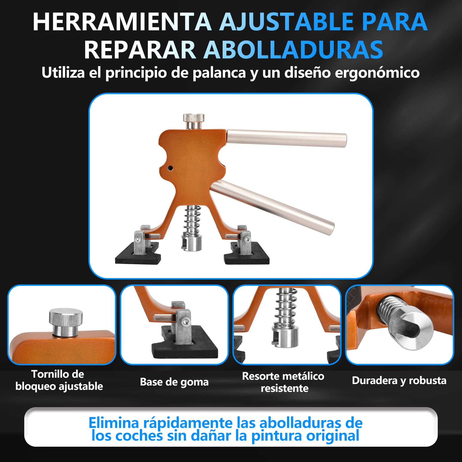Kit Extractor Abolladuras Coche 119Pcs - Sacabollos Coche Ventosa Kit Sin Pintura Herramienta de Reparación Chapa Kit de Quita Desabollado para Reparación Daños Granizo Automóviles