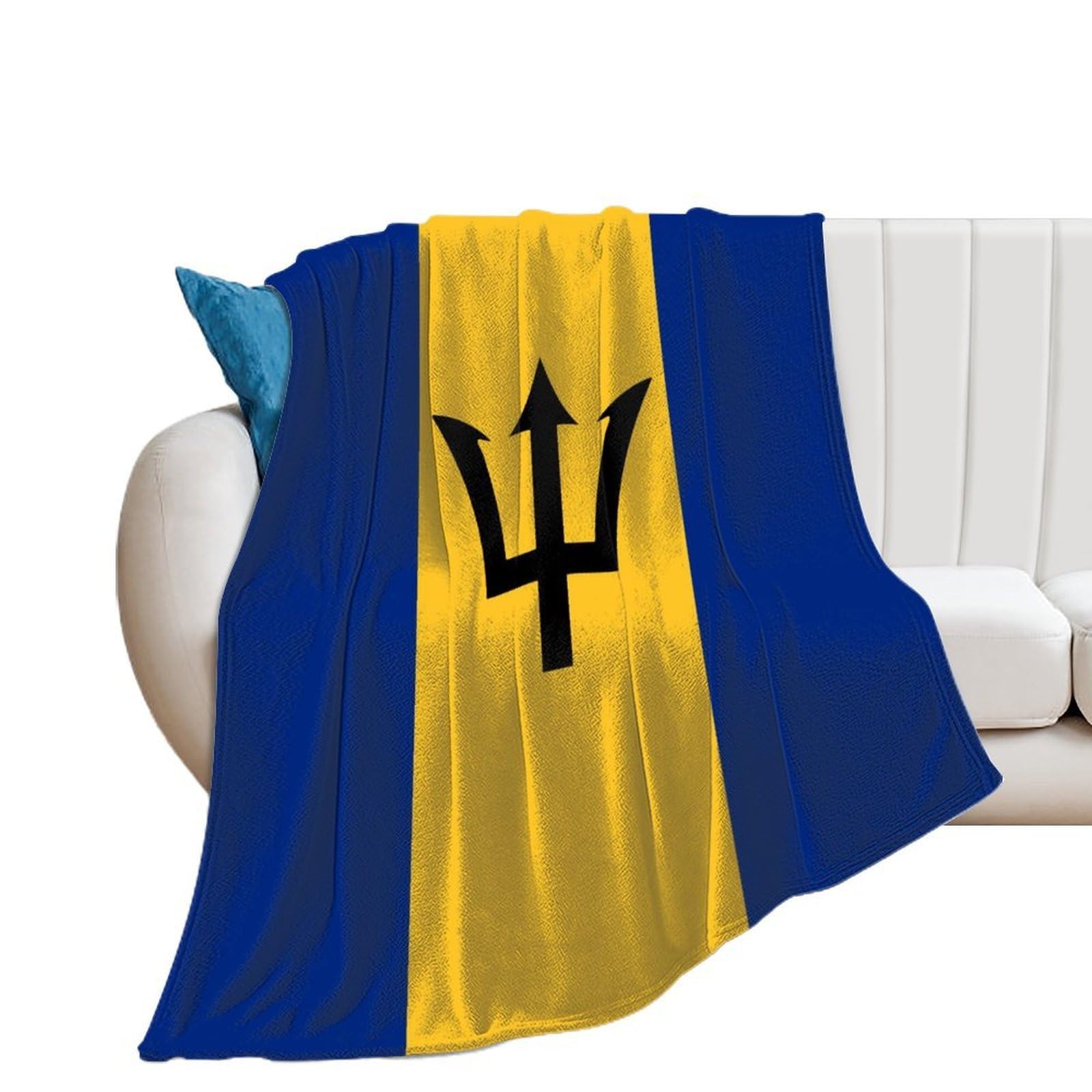 OUTBDNVFSA Flag of Barbados Throw Blanket Lightweight Summer Blankets for Bed Sofa Camping Travel