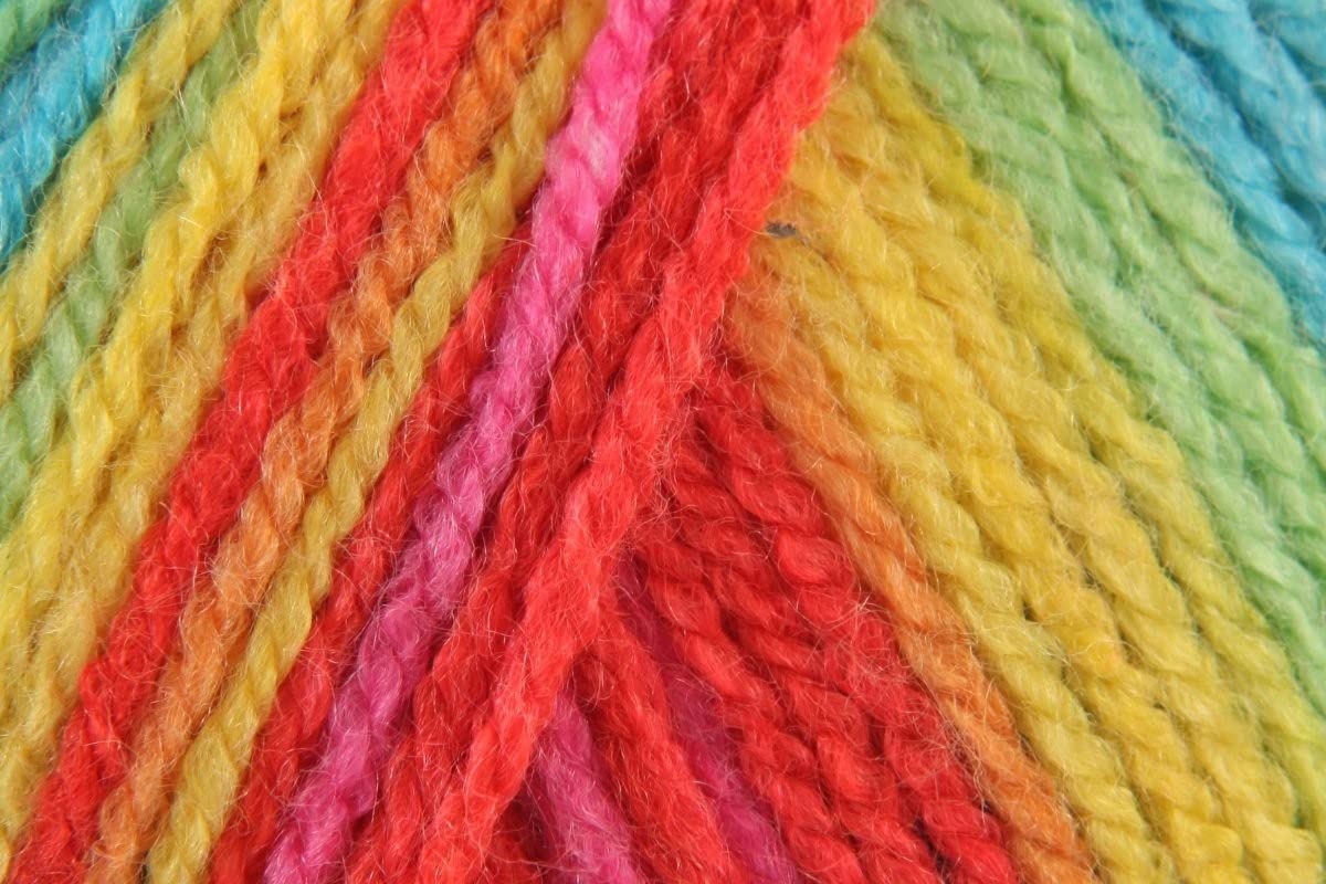 Stylecraft Merry Go Round DK Chrochet Yarn, 100% Acrylic Vibrant Colour Double Knitting Wool for Funky Cardigan Jumper - 100g Balls - Starburst (3145)- PK of 5 GET 3 Ball Free=8 Ball