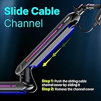 Vista 4 de IXTECH Brazo de brazo RGB de bajo perfil para micrófono, soporte de brazo de micrófono ajustable con abrazadera de montaje de escritorio, soporte