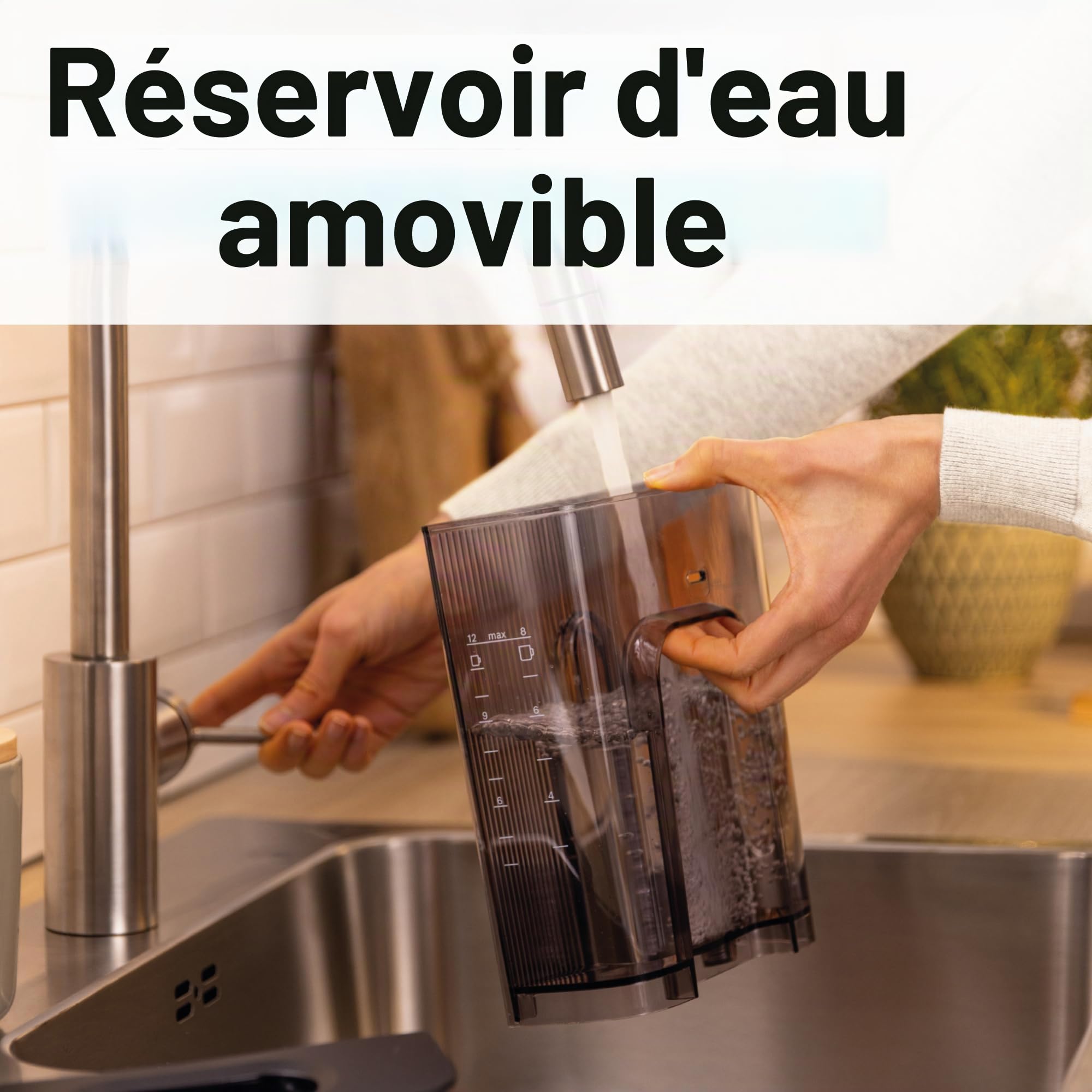Bosch, machine à café filtre,MyMoment,réservoir d'eau amovible,verseuse isotherme en acier inoxydable à double paroi,arrêt automatique,AromaPlus, fonction Anti-Goutte, détartrage facile,noir,TKA6M273