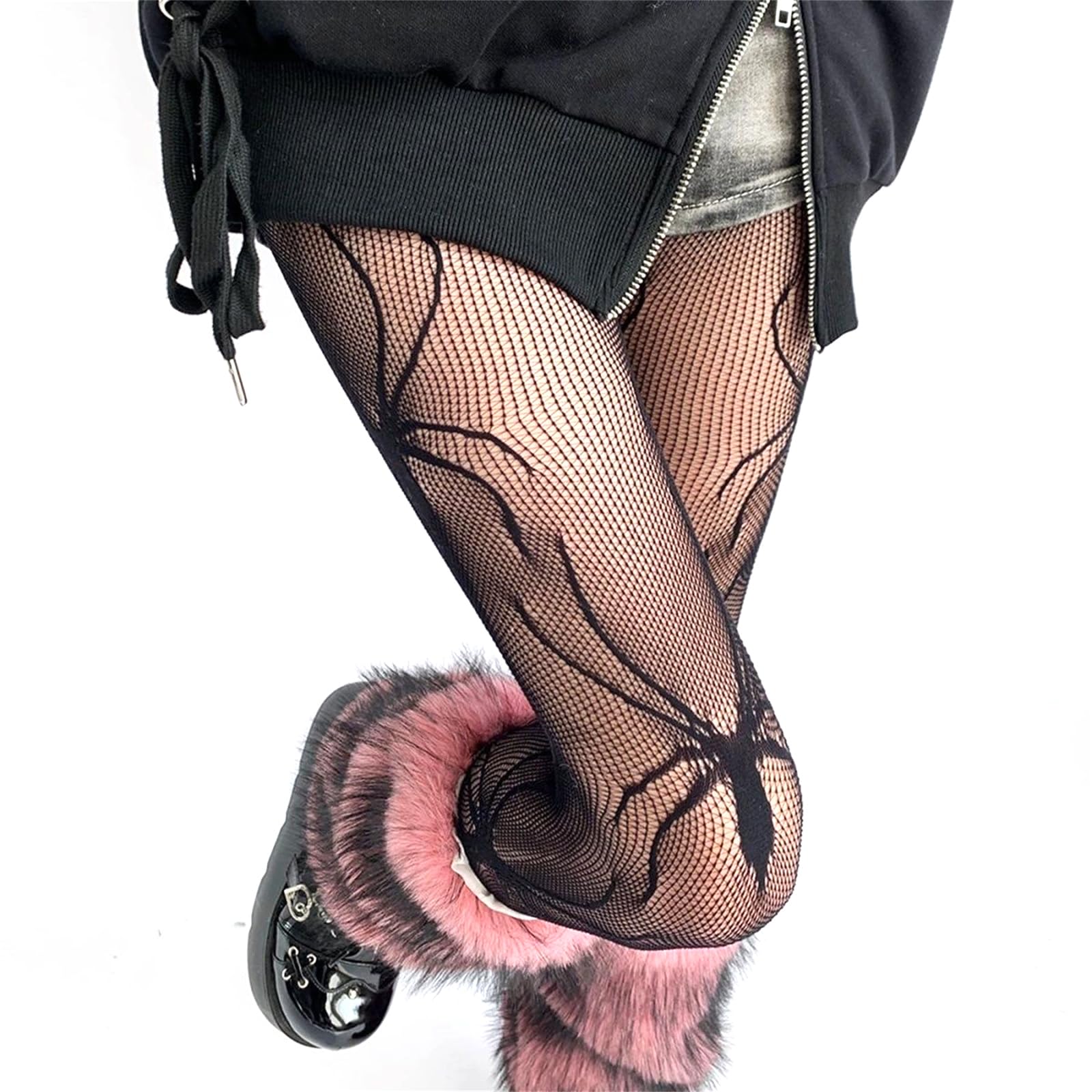 Maxtonser Women Subcultures Punk Fishnets Tights Hosiery Spiderweb Patterned Hollowout Halloween Cosplay Party Stockings Pantyhose