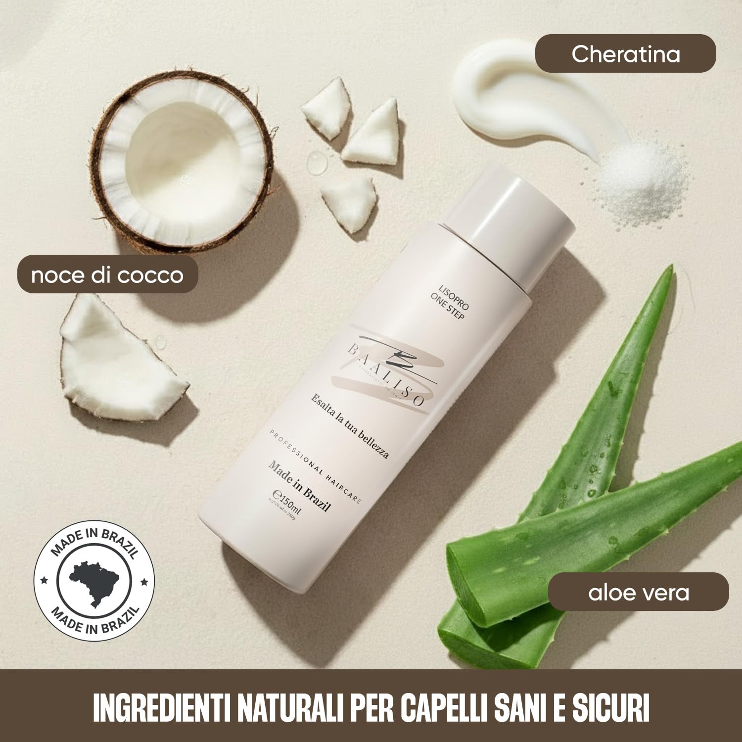 Stiratura Brasiliana Cheratina -150ml Keratina Lisciante Per Capelli, Cheratina Senza Formaldeide, Trattamento Lisciante Alla Professionale Levigatura Per Tutti i Tipi di Capelli