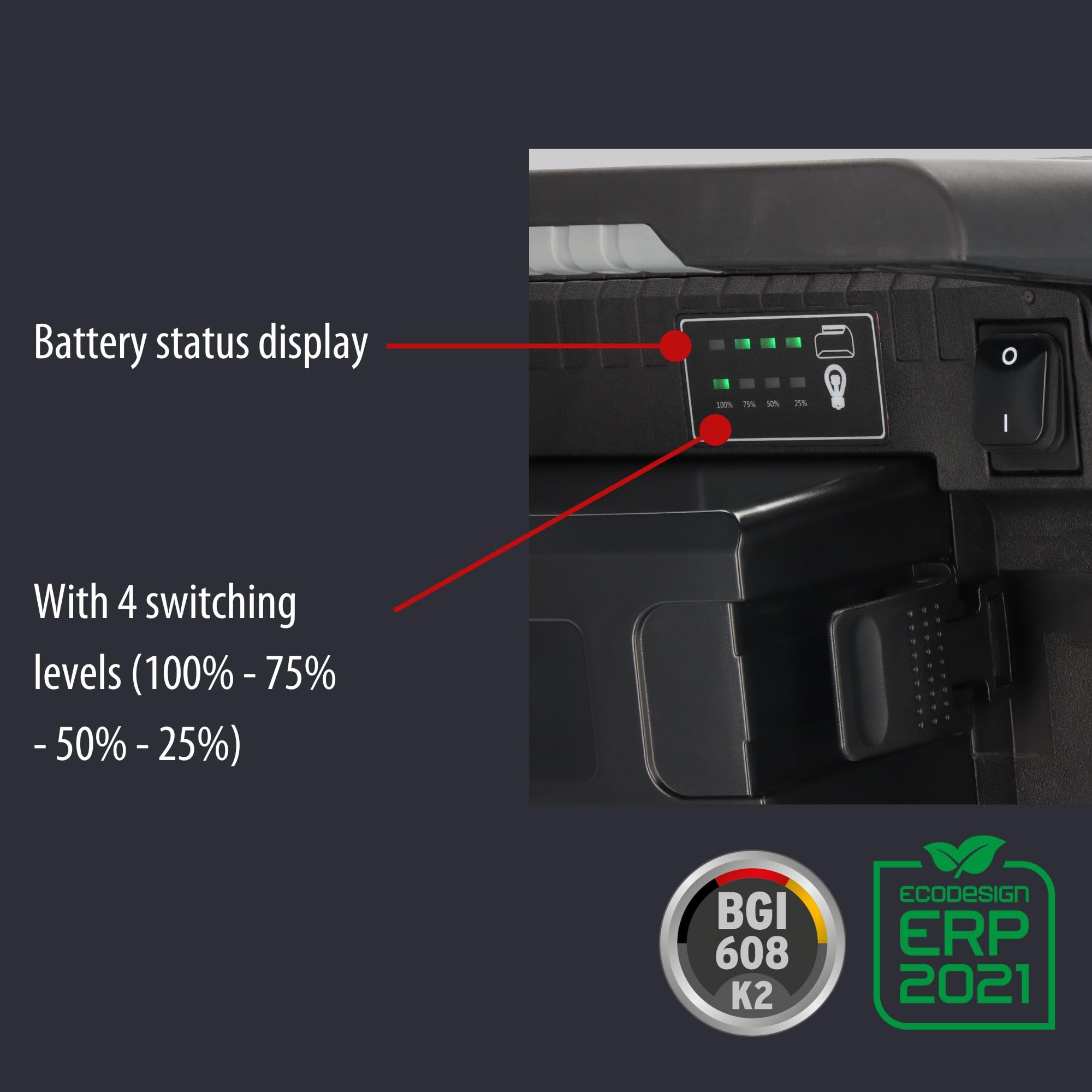 Brennenstuhl Lampada da lavoro ibrida LED 10053 MH (12500 lm, IP54, proiettore compatibile con batterie da 18 V da 7 diversi produttori, cavo da 5 m, senza batteria, progettato in Germania