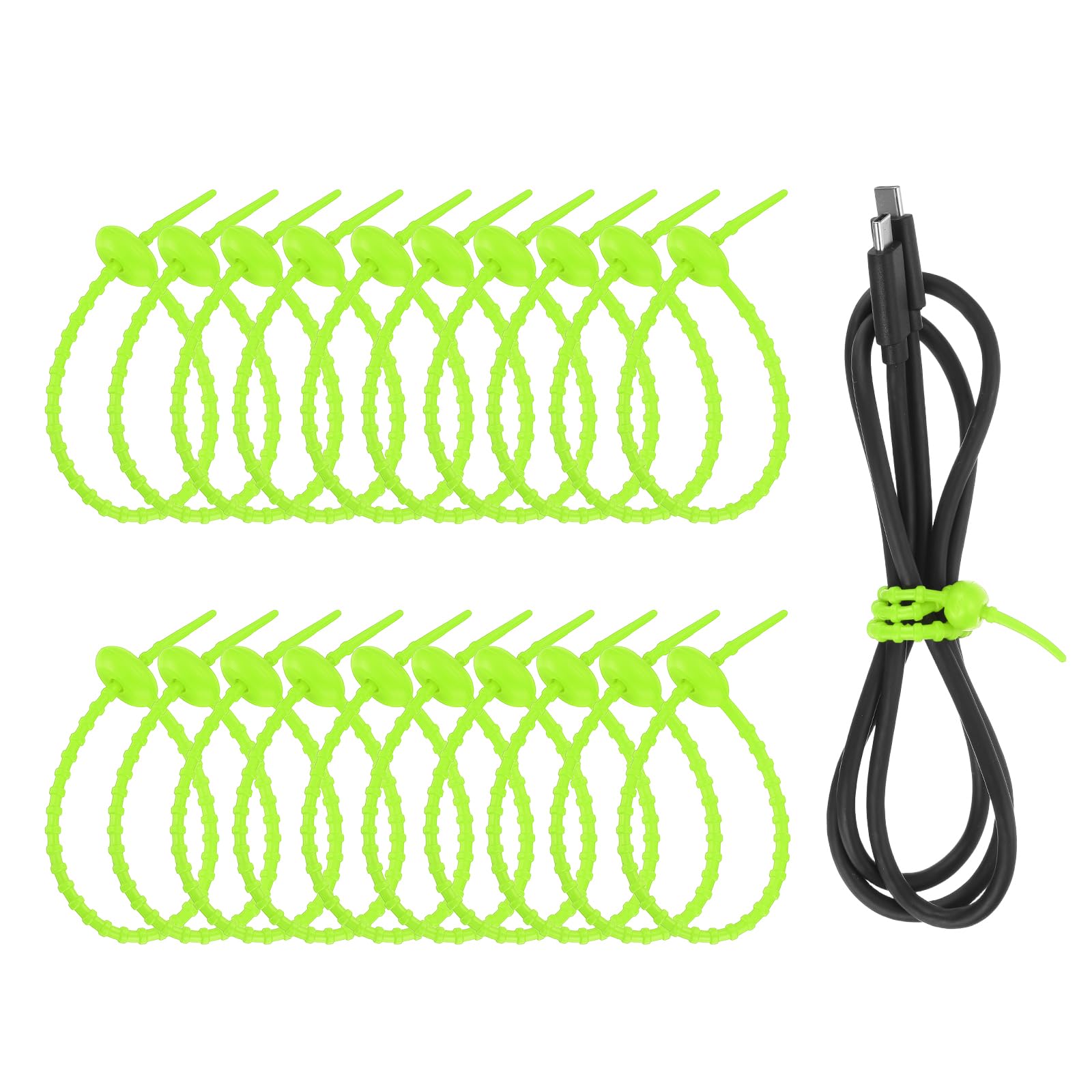 Attaches en silicone uxcell souples et durables de 21,6 cm pour fermeture hermétique de sac