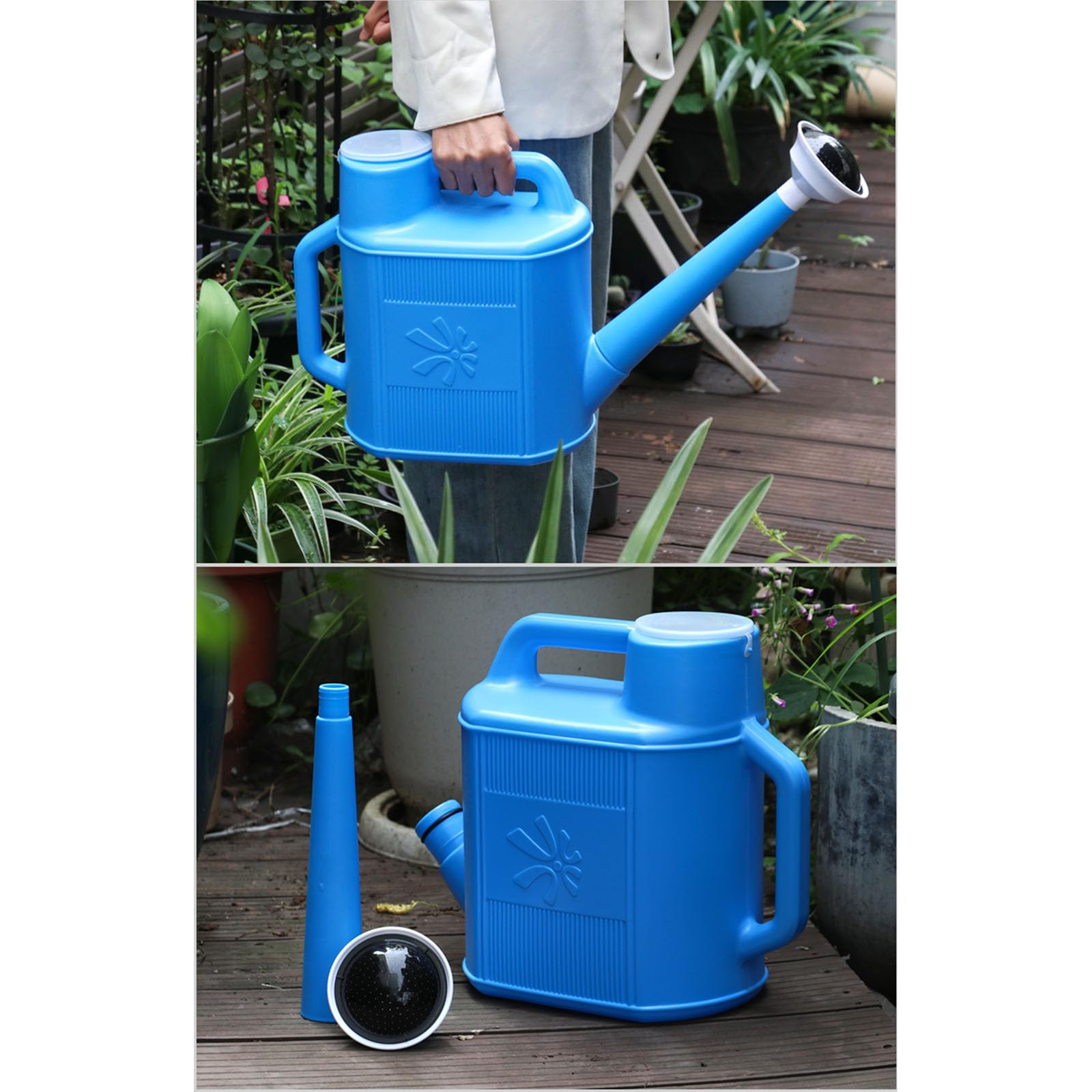 Arrosoir en Plastique 10 L, Petit arrosoir de Jardin avec poignée Confortable, Bec Long pour intérieur et extérieur, arrosage Multifonctionnel Amovible