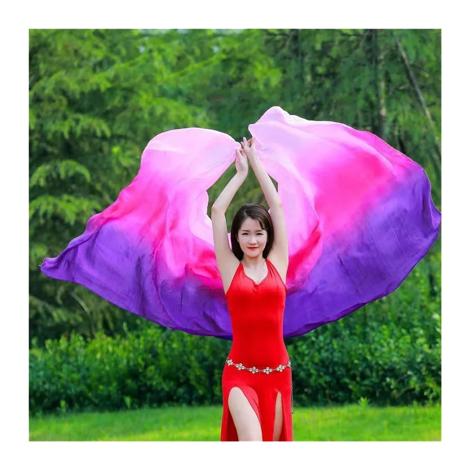 Velo Danza del Ventre Velo da Danza in Tinta Unita, Scialli da Danza, Velo di Seta for Danza del Ventre, Accessori for Danza del Ventre, Velo da Mano, 1 Pezzo(Color 12,250x114cm)
