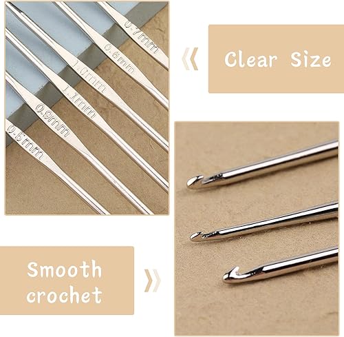 Miniatura 10 de Juego de 48 ganchos de ganchillo, kit de inicio de ganchillo con 21 agujas de ganchillo, 6 agujas romas de ojo grande y 20 marcadores de puntada,