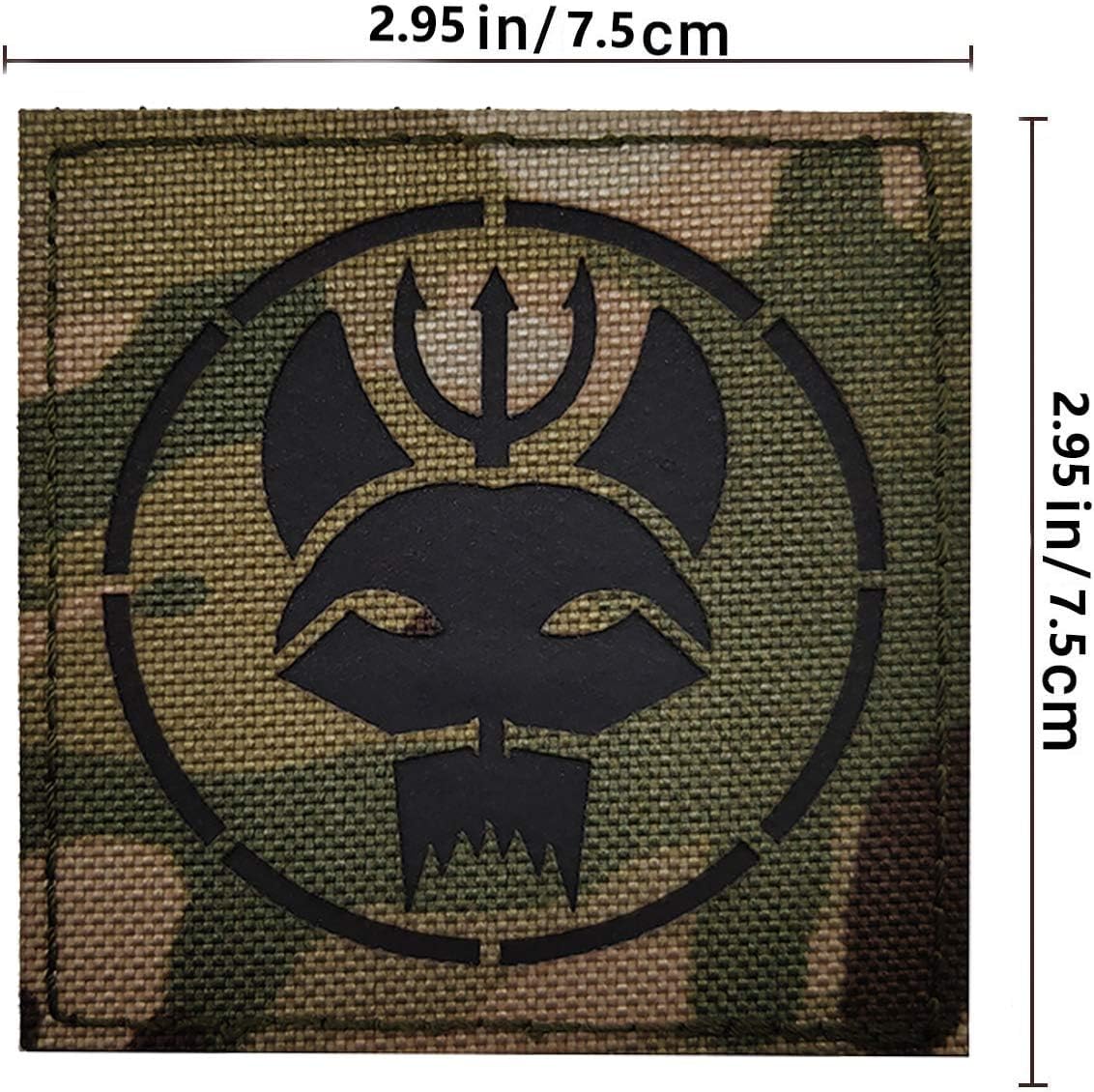 Trident Cat Head Infrared Reflective Patch, Customizable Personalized American Flag, Call Sign, Dont Tread On Me Army Military Tactical Fastener Hook Loop Backed Patches