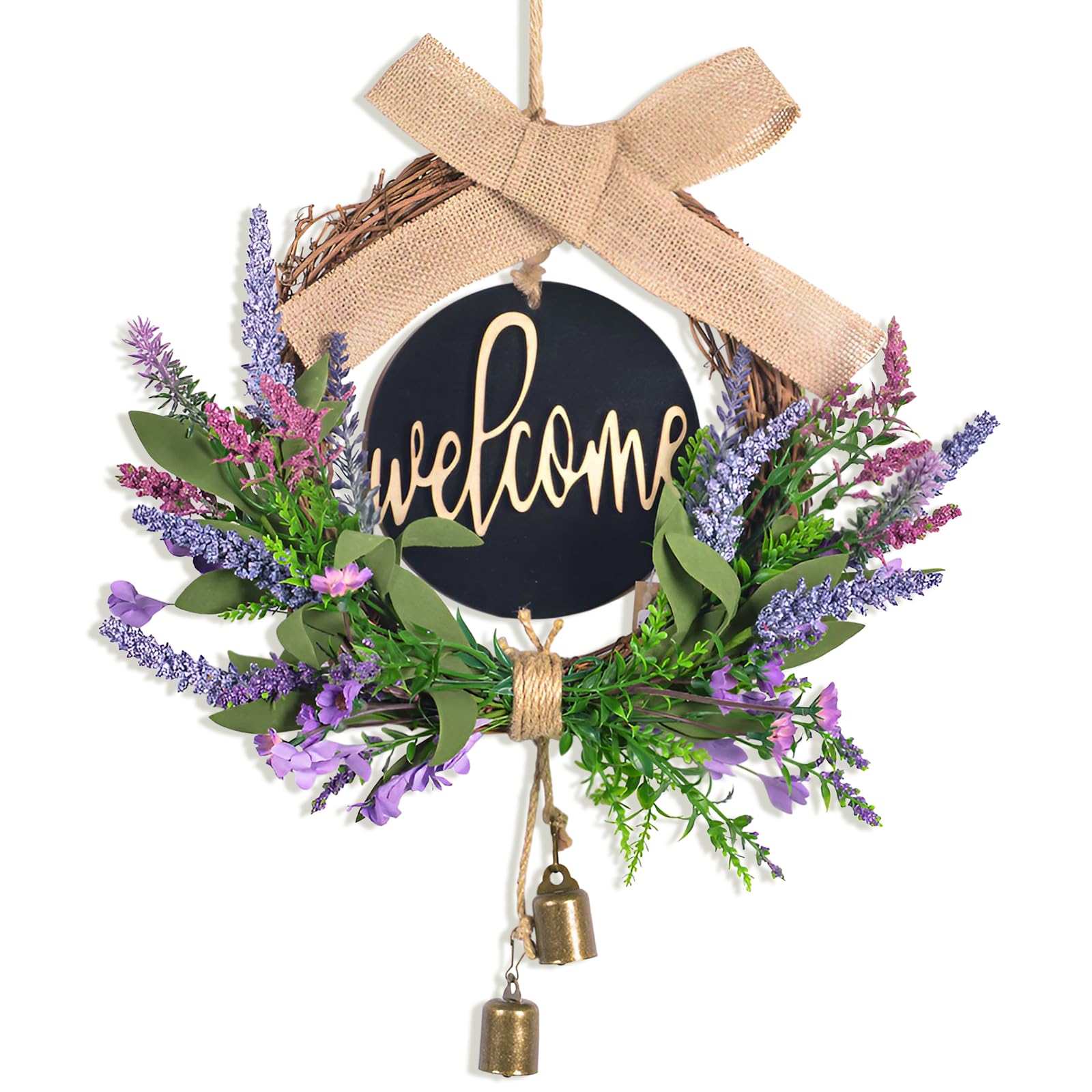 Ghirlanda Primaverile Ghirlanda Porta Ingresso Lavanda Artificiale 45 cm Viola Ghirlanda Primaverile Porta Ingresso Ghirlanda Estate per la Casa Feste porte Matrimoni Stile Country Regalo
