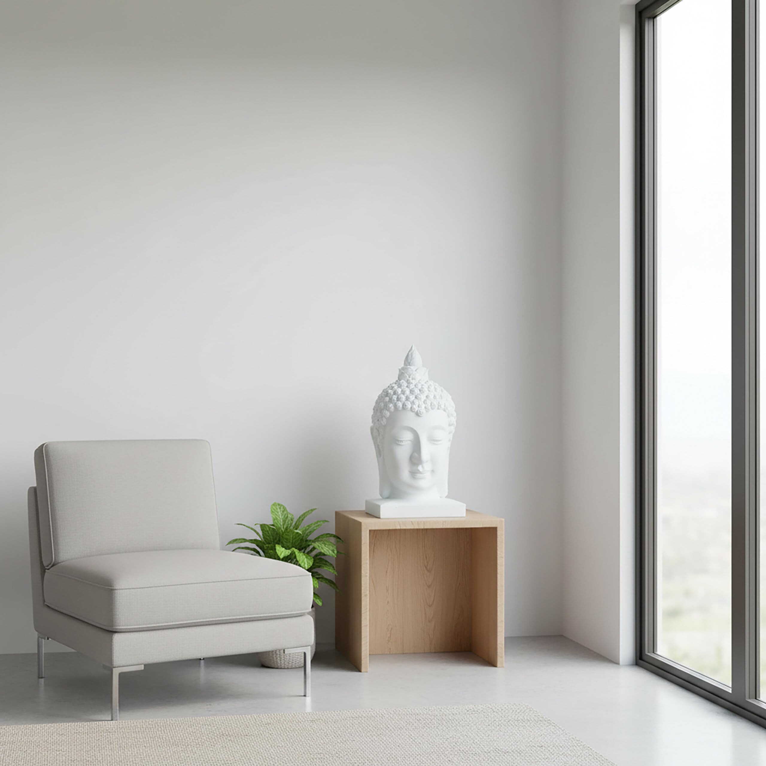 Relaxdays Tête de Bouddha 60×30×30 cm, déco Zen Salon & Jardin, Figurine décorative, résistante intempéries et Gel