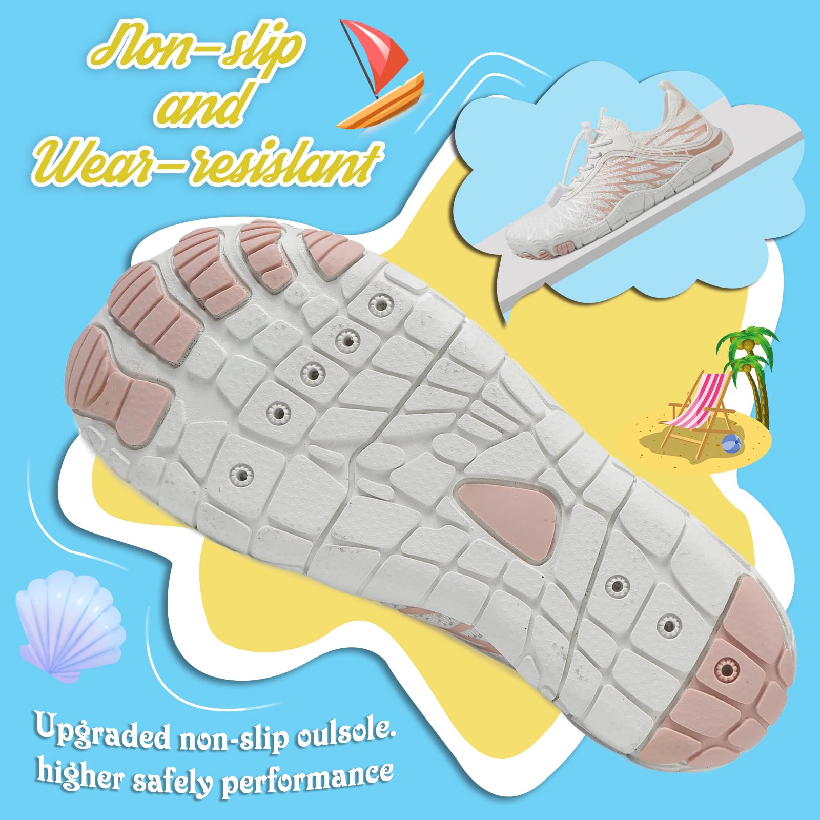 AONETIGER Zapatos descalzos para niños, transpirables, de secado rápido, antideslizantes, tallas 26-35