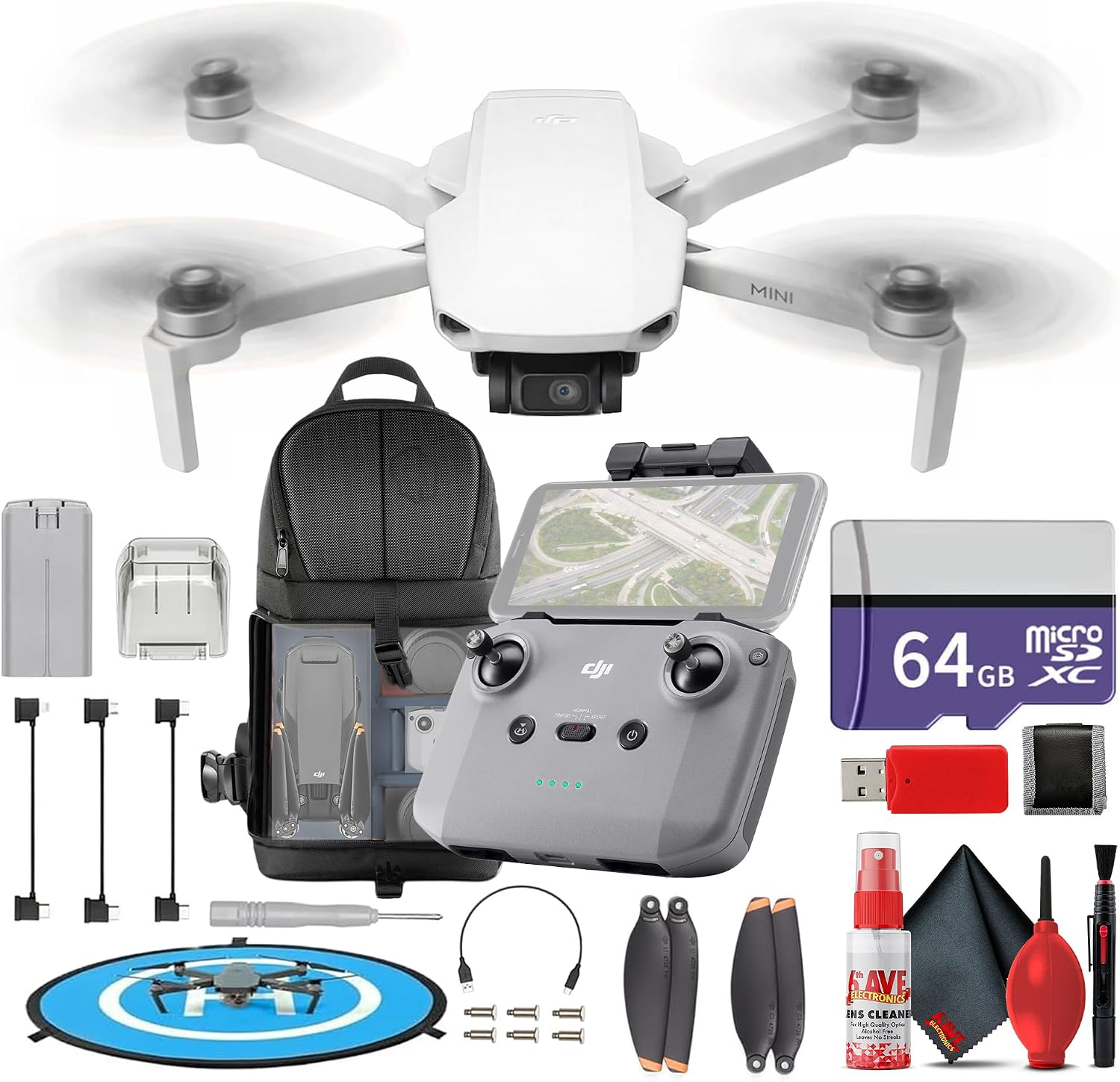 Mini 4K Lightweight UHD Drone, Under 249g | 12MP Camera, 3-Axis Gimbal, 10 km Video Transmission, 31-Min Flight Time | For Beginners & Travel Photography + 64GB Card + BackPack + Landing Pad +More
