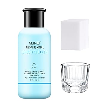 Nail Brush Cleaner Gel Set Fast Cleaning Nail Brush Cleaner Easy To Use For Salons And Home Use Acrylic Nail Brush Cleaner Nail Art Brushes Cleaner, Paint Nail Brush Cleaner 1.96FL OZ