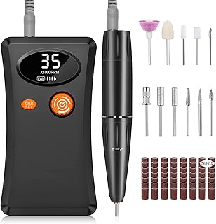 Electric Nail Drill, Urbuti 35000RPM Professional Nail Drill Machine, Portable Rechargeable File Machine Set for Acrylic G...