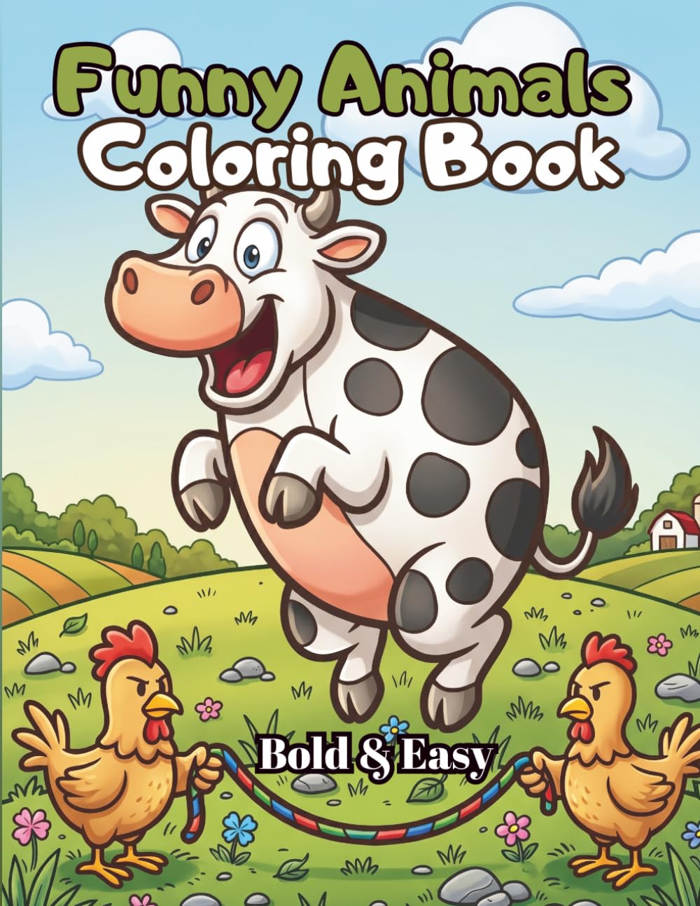 Funny Animals Coloring Book for Kids and Adults: 40+ Hilarious and Cute Animal Designs for Stress Relief and Relaxation