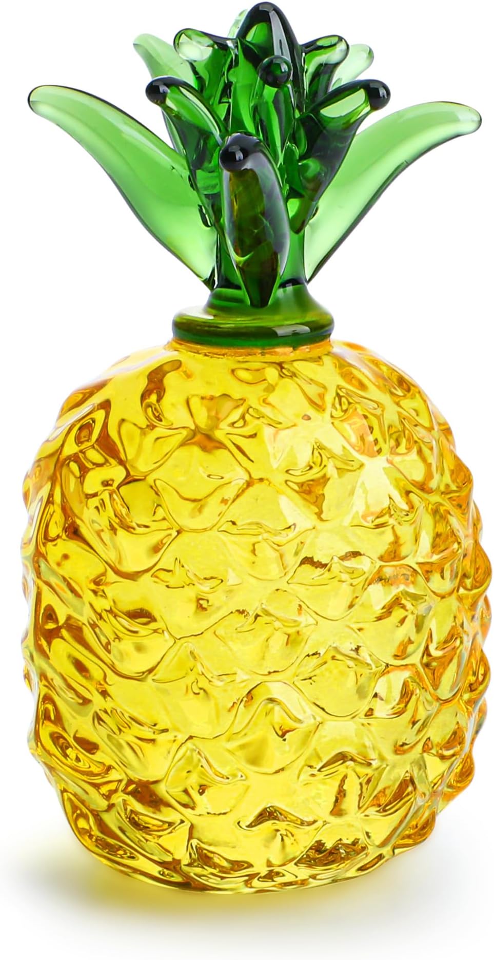 Glass Fruit Decor Crystal Pineapple Figurine Collectibles Hand Blown Glass Fruit Pineapple Decoration for Home Kitchen Office