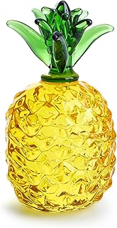 Glass Fruit Decor Crystal Pineapple Figurine Collectibles Hand Blown Glass Fruit Pineapple Decoration for Home Kitchen Office for Women - Buy now