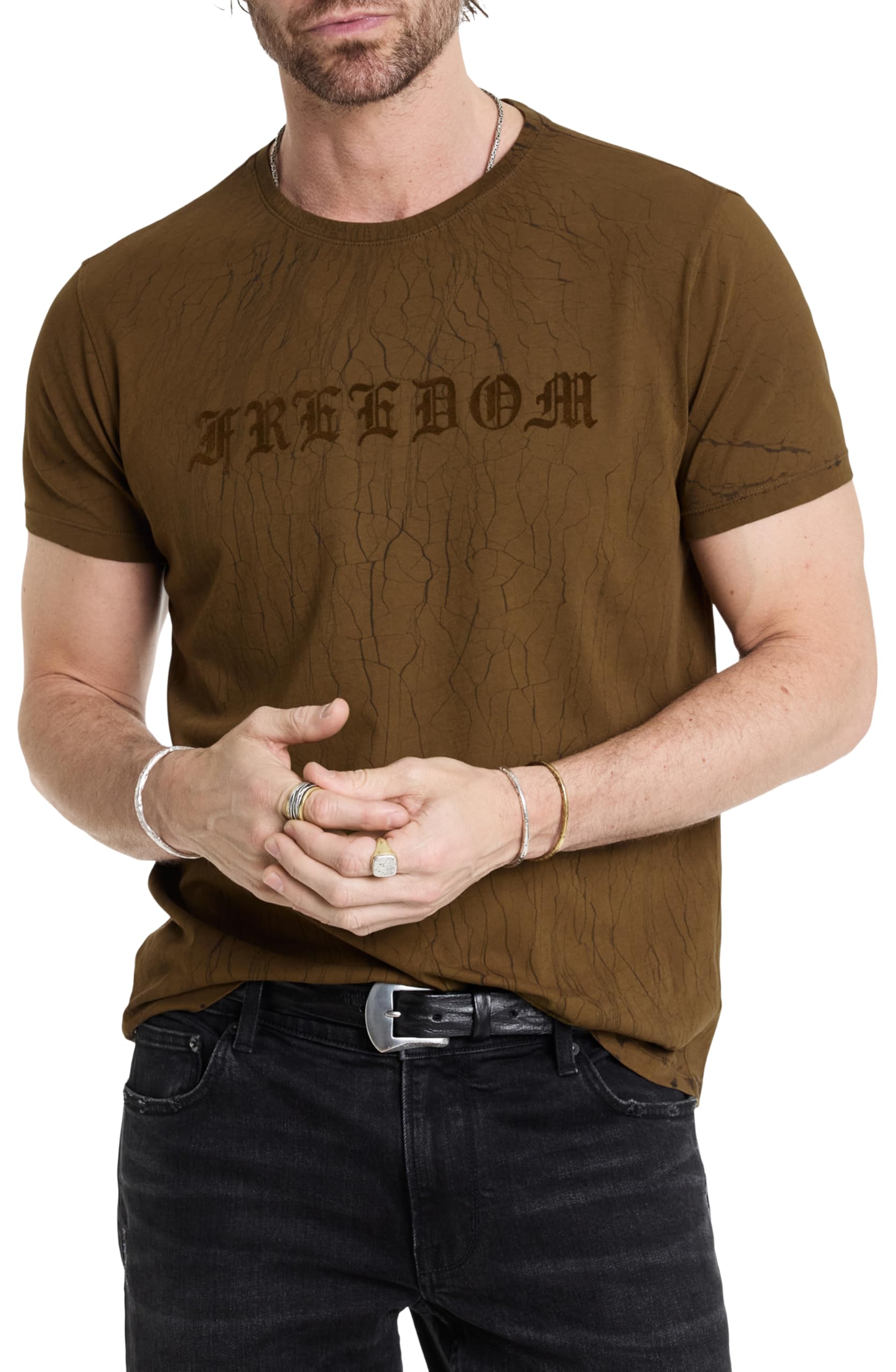 John Varvatos Cracked Freedom tee Camiseta Cracked Freedom Hombre