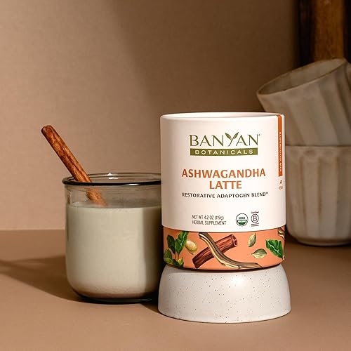 Miniatura 4 de Banyan Botanicals Ashwagandha Latte - Mezcla de café con leche orgánico sin cafeína - Bebida adaptógena a base de hierbas instantáneas para energía,