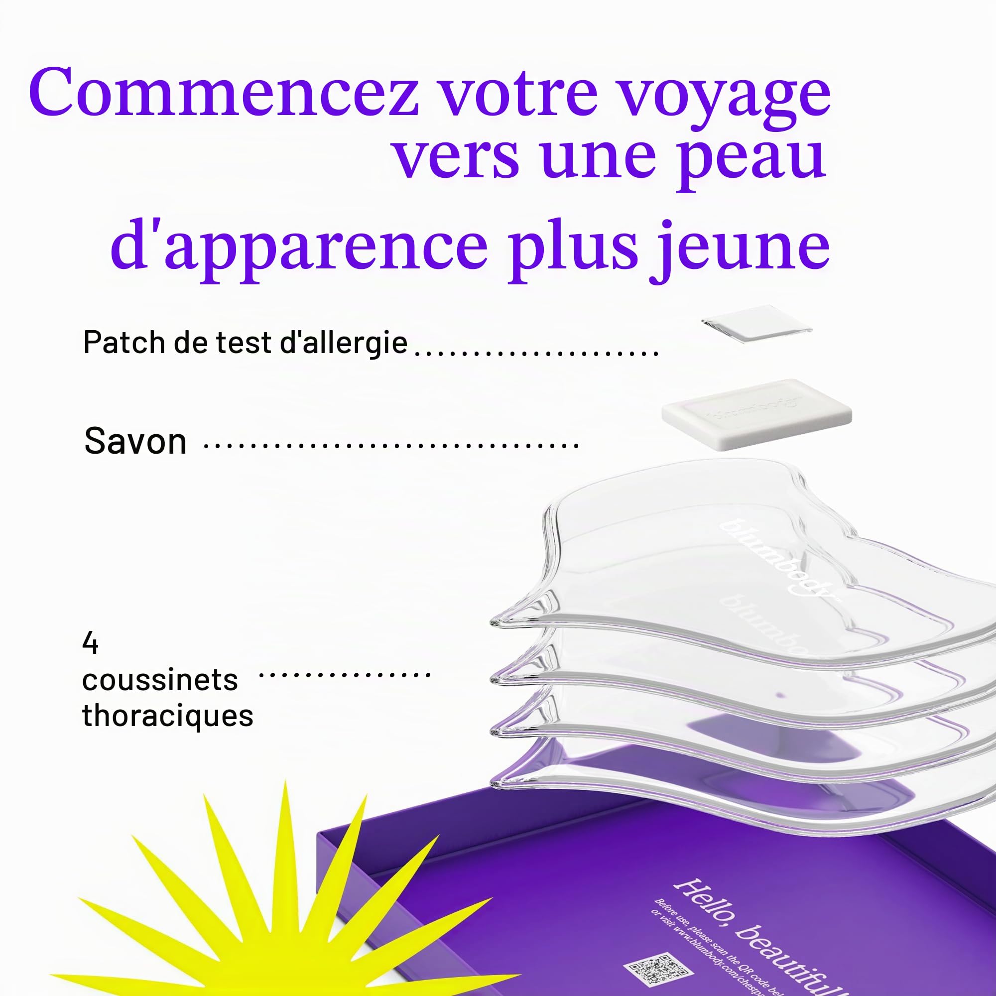 Patchs Anti Rides Réutilisables Pour Décolleté - Pour Une Peau Plus Lisse, Jeune & Radieuse - Traitement anti-âge pour raffermir, resserrer et hydrater - Cou et Décolleté, Femme & Homme (2 mois)