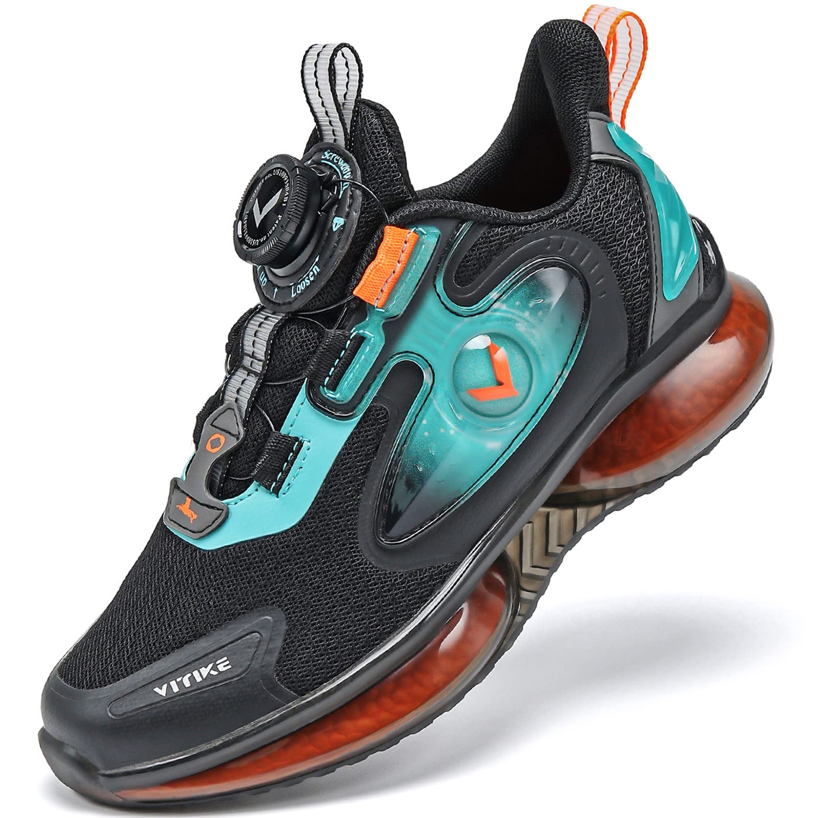 JMFCHI SPORTS Kids Shoes Boys Sneakers Running Athletic Shoe Breathable Lightweight Mesh Girls Sports Sneaker Black Blue Big Kid Size 3