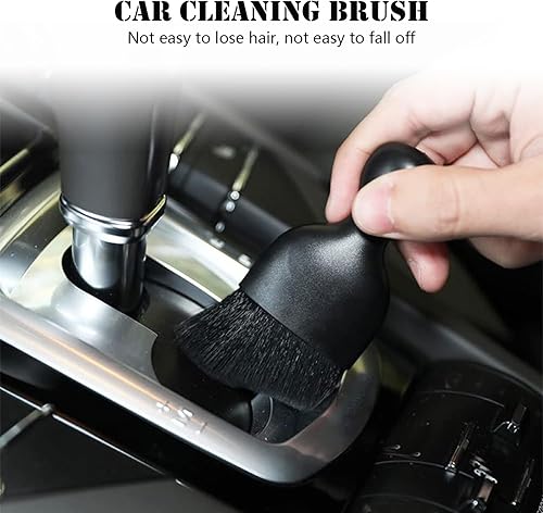 Miniatura 4 de 2 cepillos para detalles de automóvil, cerdas suaves, herramienta para quitar el polvo, cepillo de eliminación de pelo suave para interior