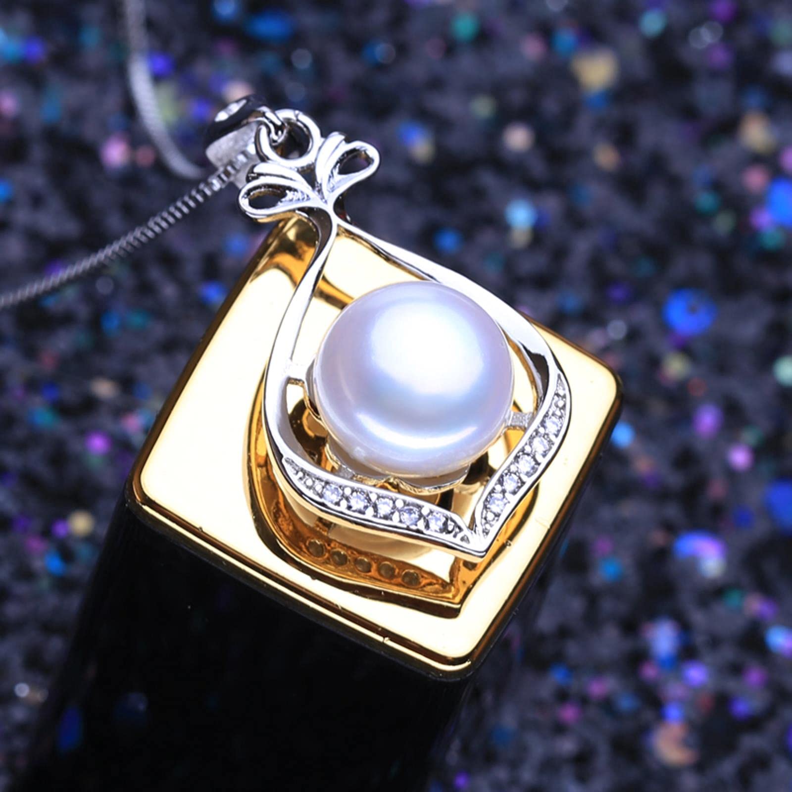 925 Sterling Silber Anhänger Halskette Naturperlen Schmuck Sets Für Frauen Klassische Ohrstecker Fashion Party Ringe