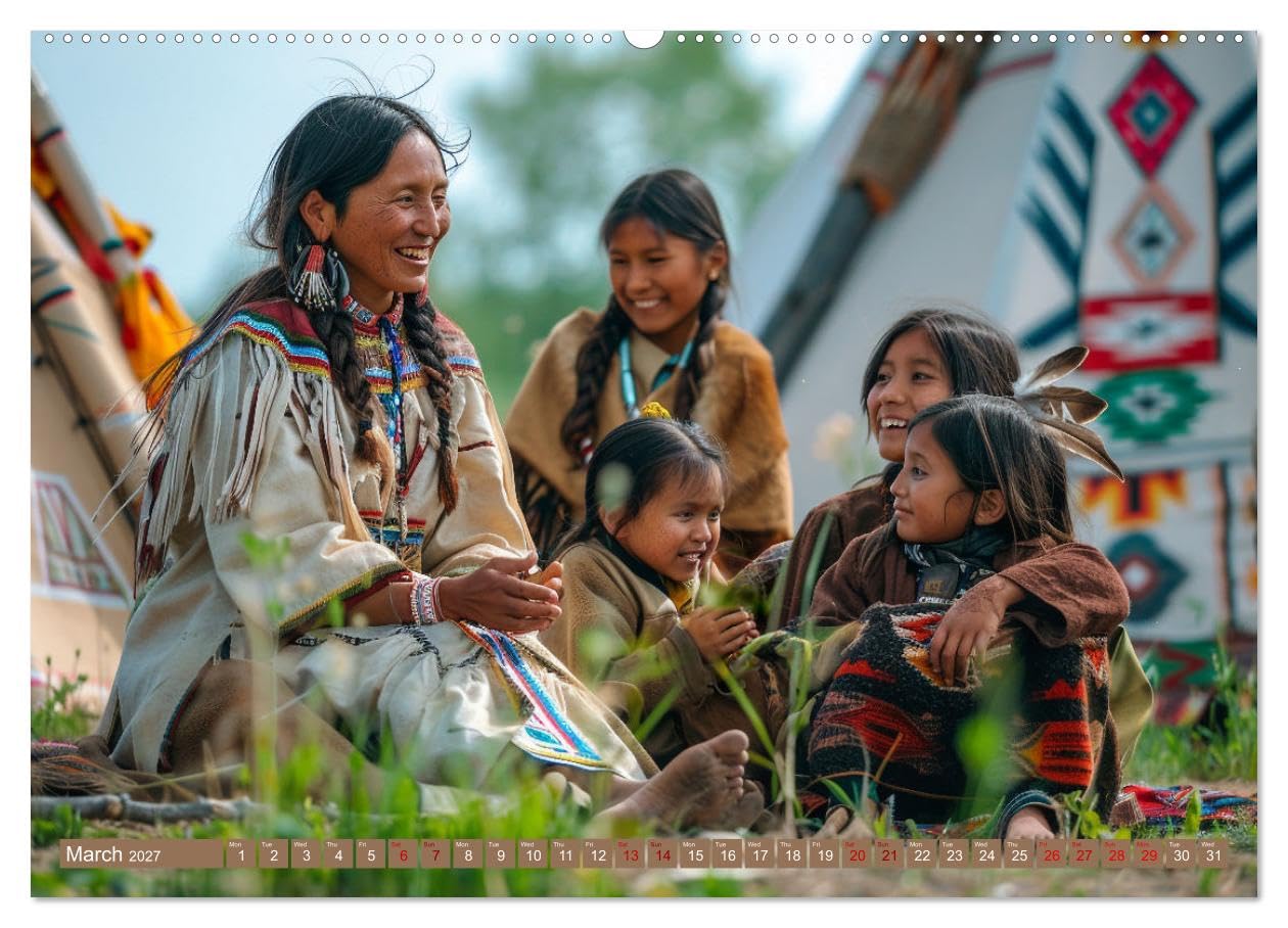 Native American Soul (High Quality Premium Wall Calendar 2027 DIN A2 landscape),CALVENDO 12 Month Wall Calendar: Experience the timeless spirit of Native American life