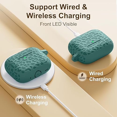 Vista 20 de Funda para Airpods de 2ª y 1ª, silicona suave, leopardo, compatible con Apple AirPods de 2ª/1ª generación de carga con llavero, a prueba de golpes