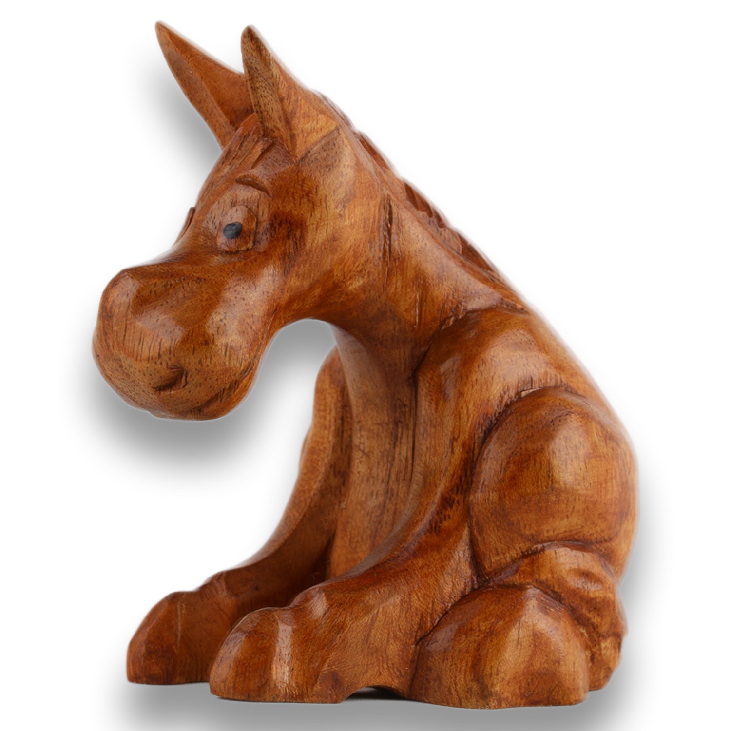 Tokoindah Holz Pferd Funny Holzschnitzerei Holzfigur bemalt 