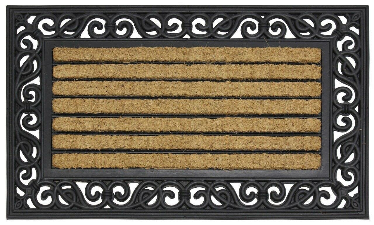VL Door Mat 45x75cm, Heavy Duty Coir Door Mats Outdoor with Anti-Slip Rubber Back – Outdoor Mat That Scrapes Mud, Catches Dirt & Keeps Entryways Tidy – Ideal for Garden, Garage & Patio (Pack of 1) — image 1