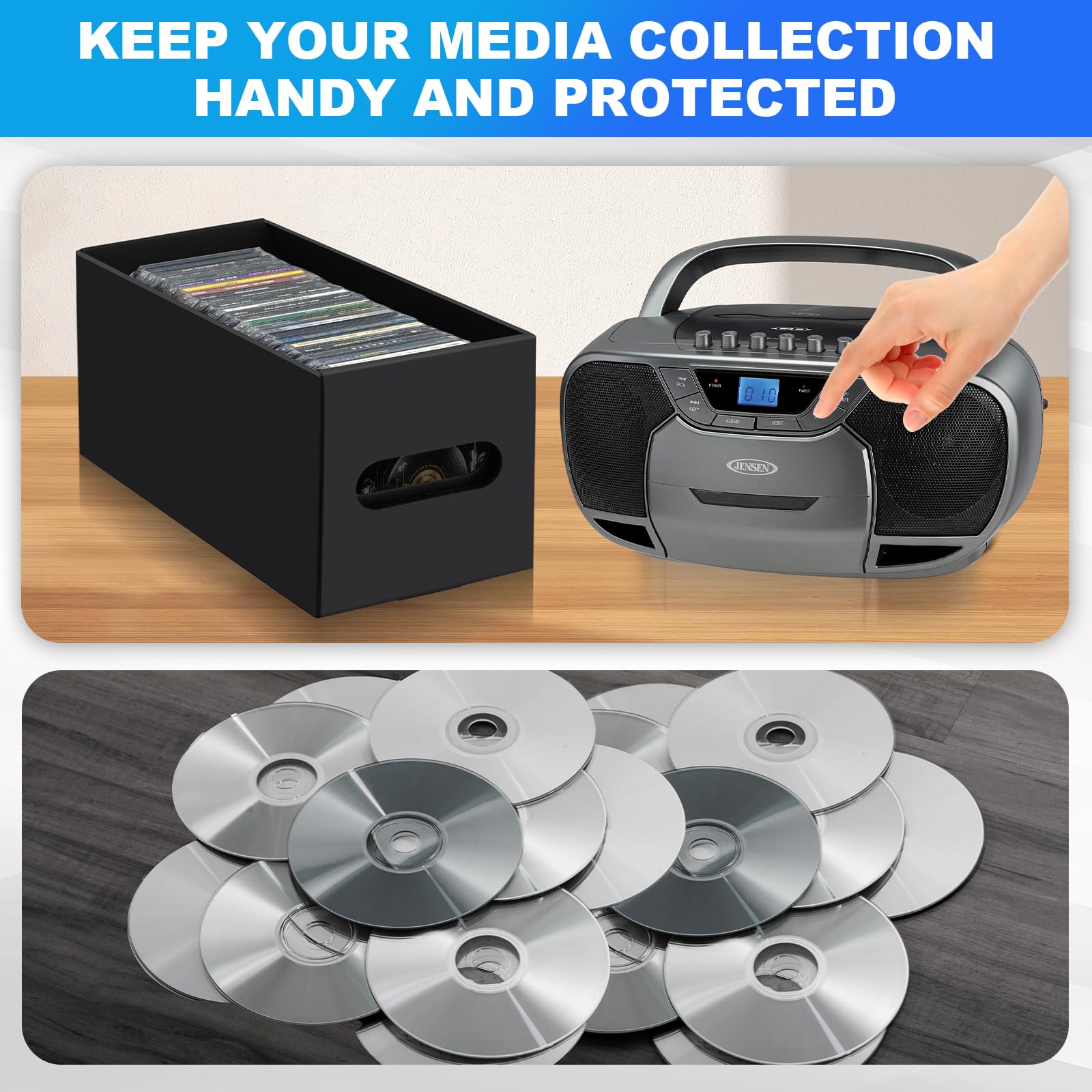 AOBOPLE 6 contenitori per CD, per 120 CD in custodia completa, 240 CD in custodie sottili e 660 CD in custodie CD/DVD