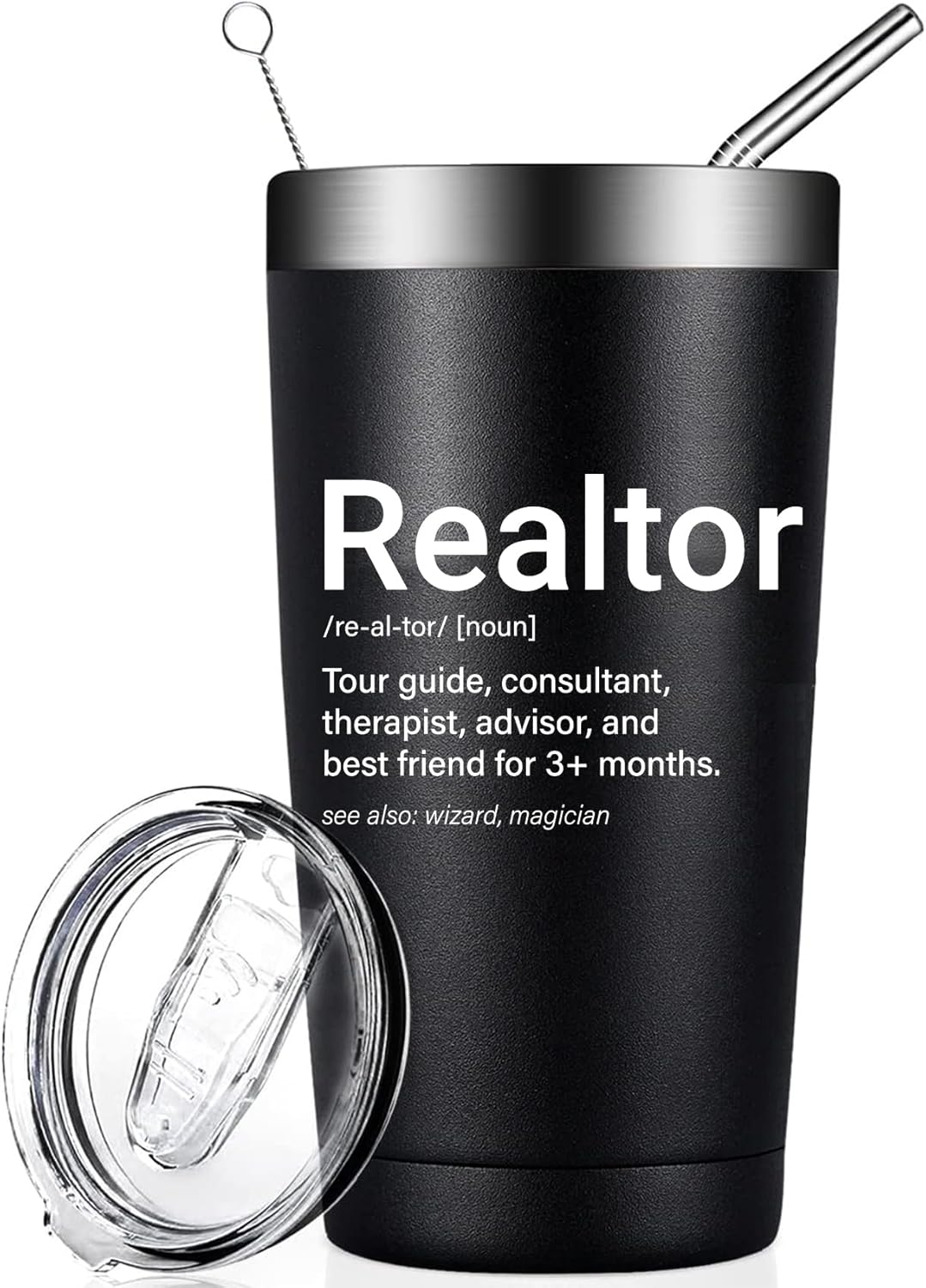 RNFENQS Realtor Tumbler with Lid and Straw for Real Estate