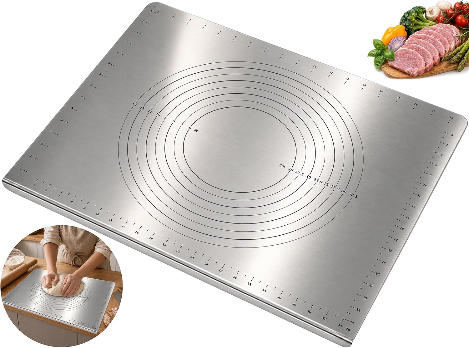 304 Stainless Steel Cutting Board with Lip for Kitchen 19.7 x 15.7in