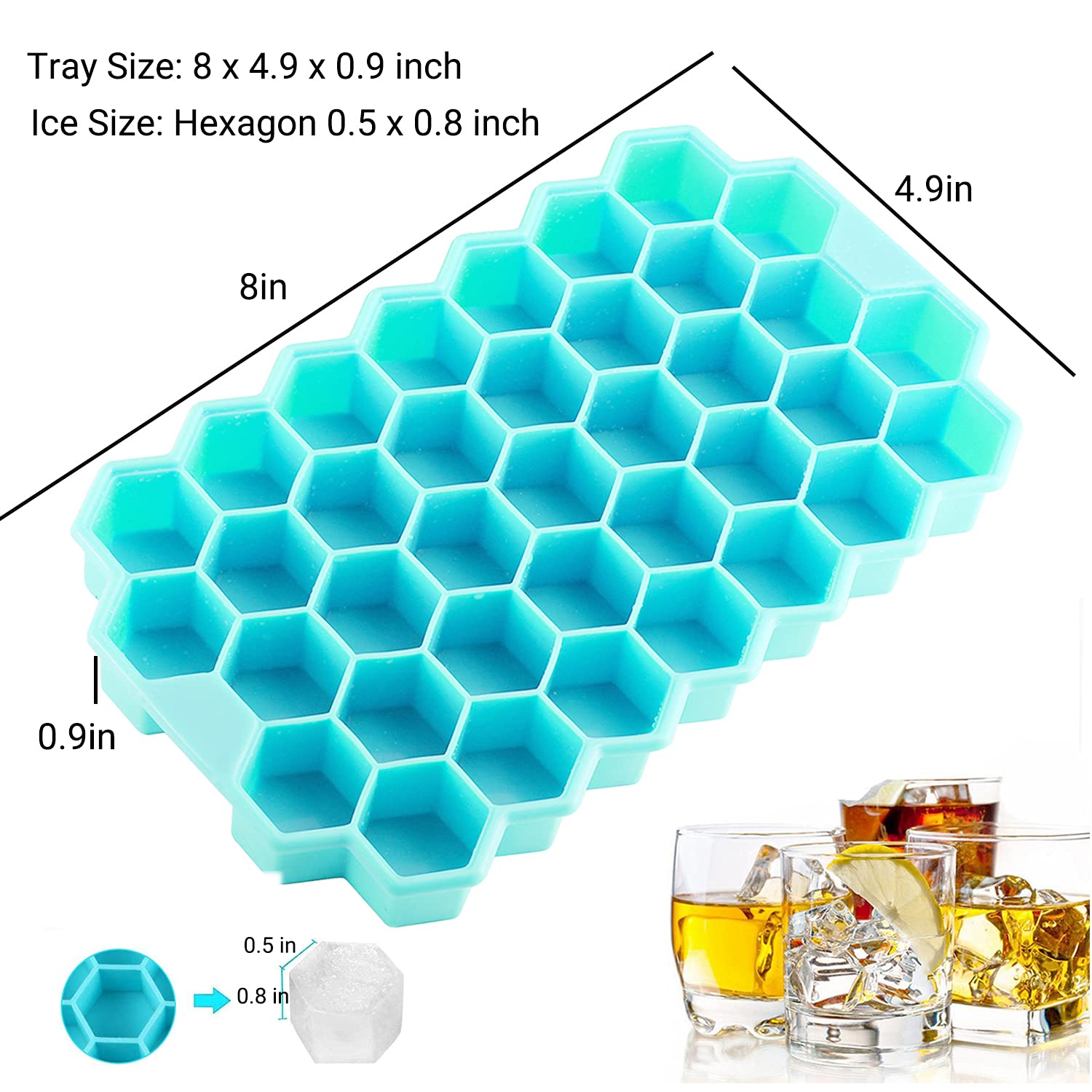 Redwestelon Honeycob Ice Cube Trays 2 Pack - Silicone Ice Cube oulds