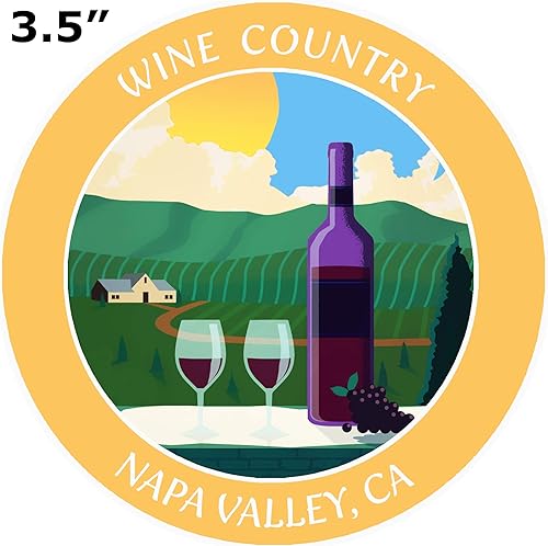 Miniatura 4 de Vinyard - Wine Country - Valle de Napa, California, 3.5 pulgadas, calcomanía de vinilo para bricolaje, diseño de aventura de vacaciones, apliques