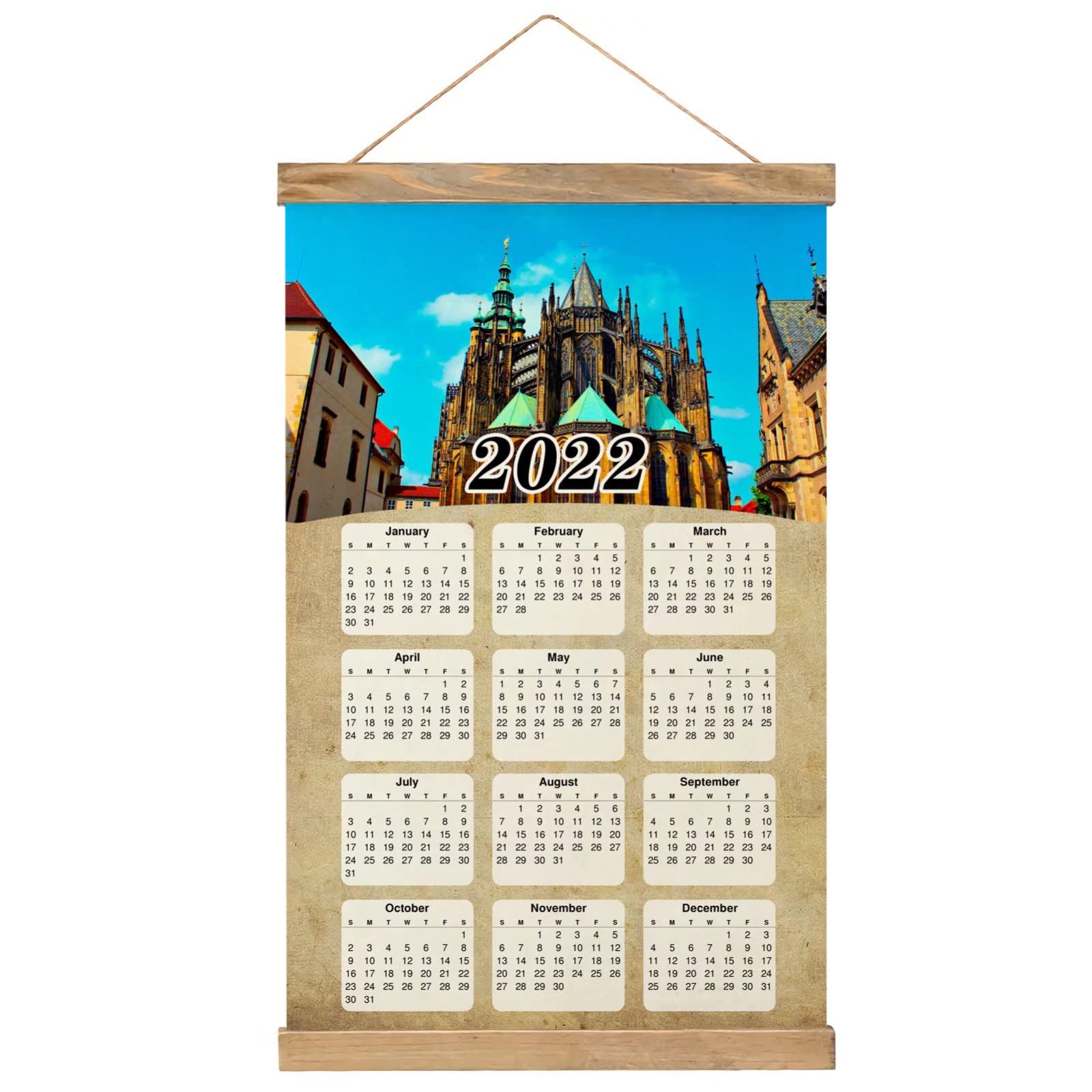 amazon-com-czech-prague-st-vitus-cathedral-poster-wall-art-print-wall-calendar-2022-12-months-decorative-painting-hanging-pictures-canvas-wood-20-4-x-13-1-gl-czech-1473-office-products