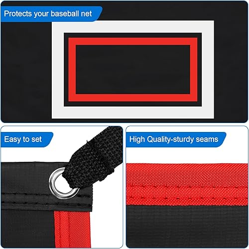 Miniatura 2 de Respaldo de vinilo de 4 x 6 pies, respaldo de béisbol, jaula de bateo con zona de ataque e imagen de receptor para béisbol, sóftbol y protector de