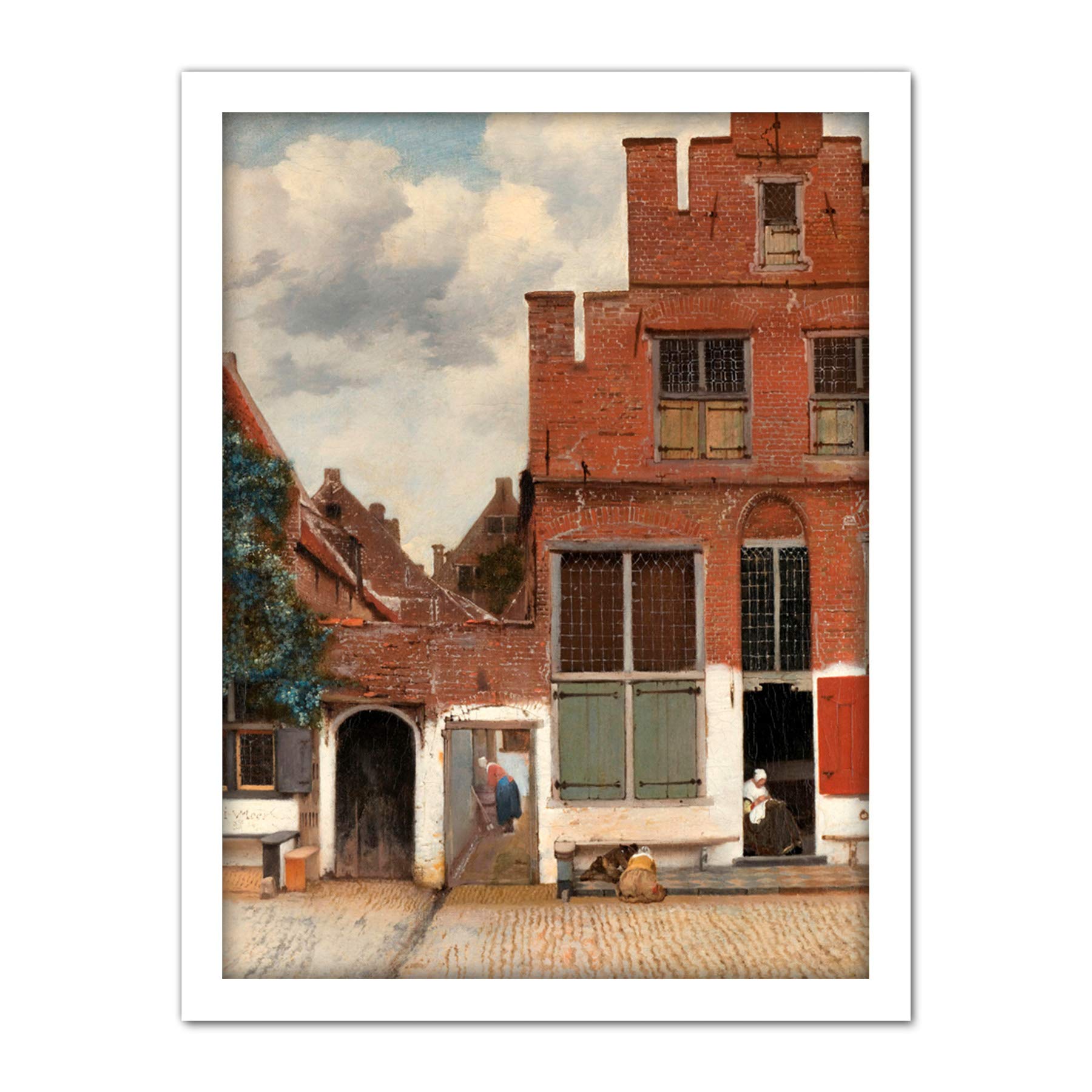 Artery8 Vermeer View Of Houses In Delft The Little Street Artwork Framed Wall Art Print 18X24 Inch