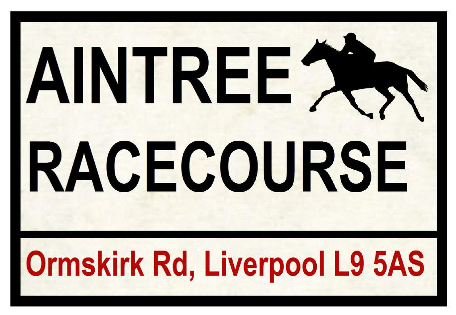 Inga Plaque670 Horse Racing Road Signs (Aintree) Gift Street Metal Tin Sign/Retro Decor Plaque 8X12 Inch