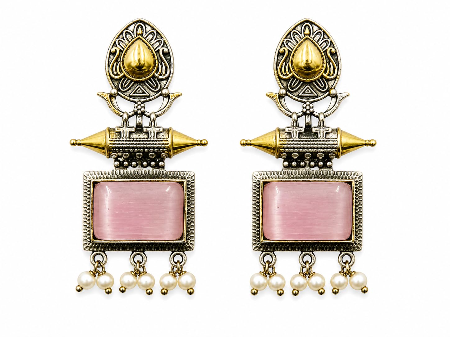 Pink Stone Earrings-image-18