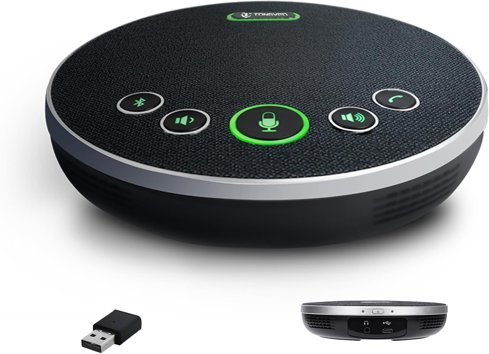 Conference Speaker and Microphone– TONGVEO Bluetooth Wireless USB C Speakerphone AI Noise Reduction, for Meeting Room Video Skype Call Home Office, 360º Loud and Clear Voice Pickup