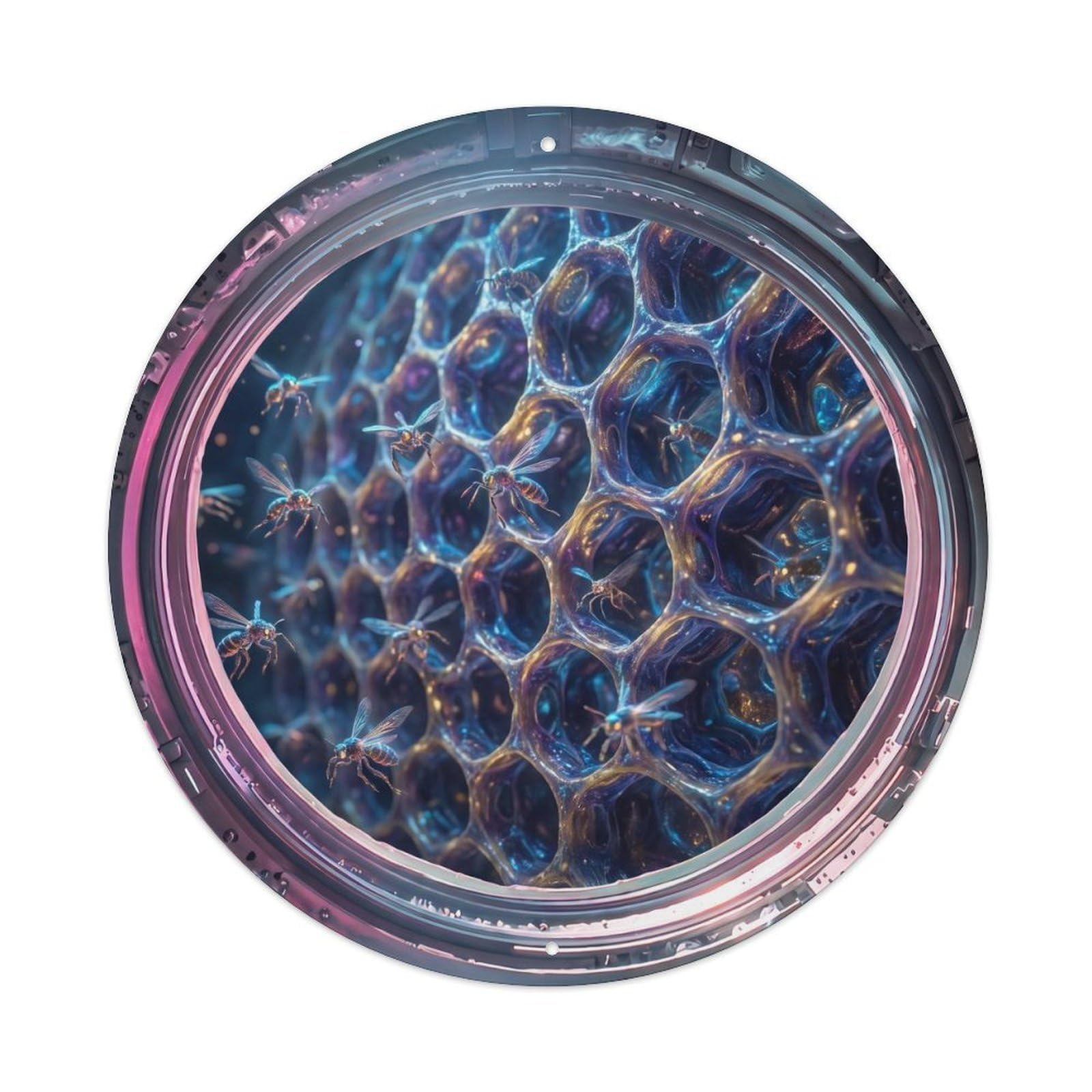 Alien Hive Cluster from Space Station Porthole Metal Tin Sign