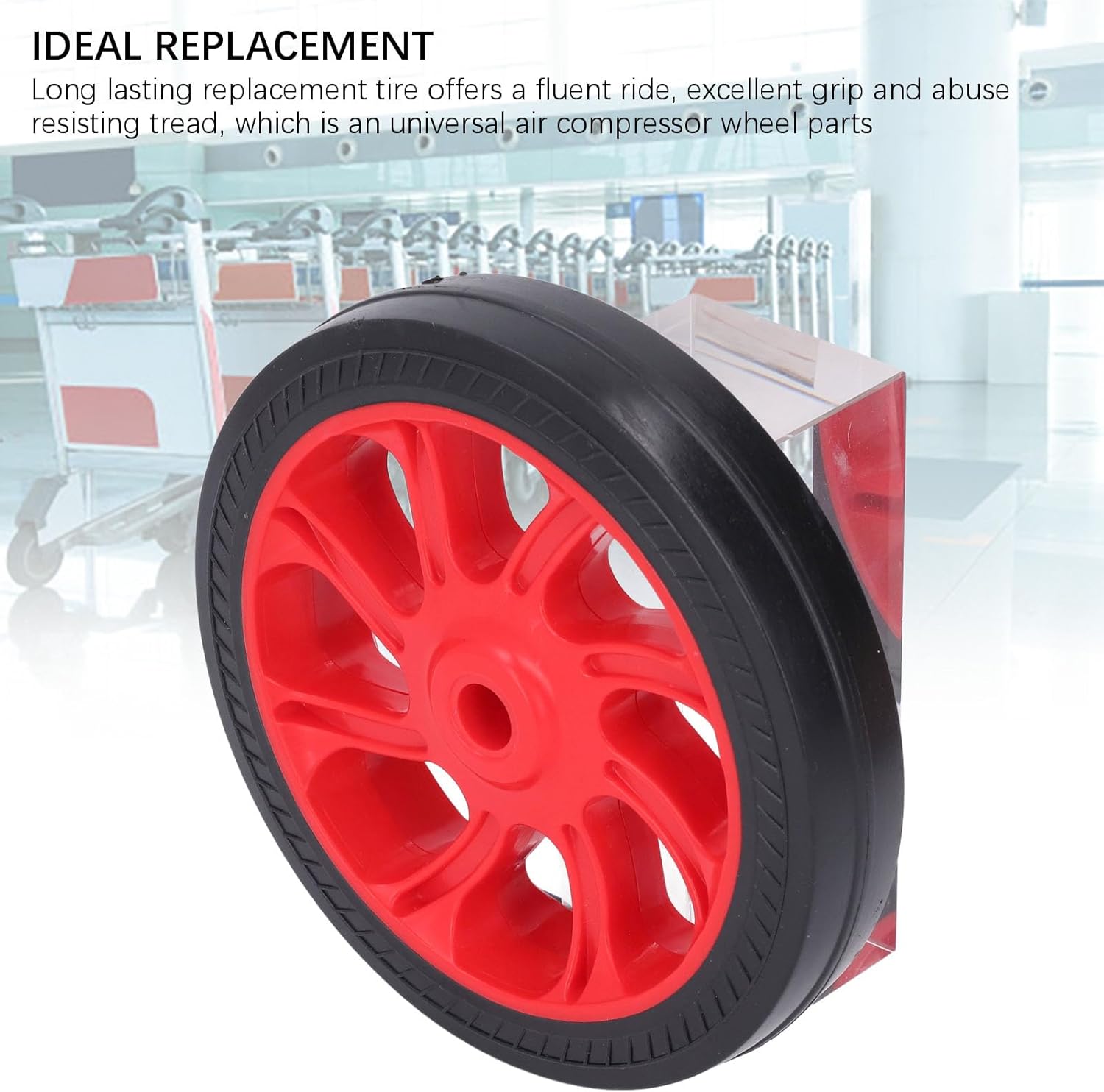 Air Compressor Wheels Rubber Casters 2Pcs Universal Replacement for Easy Mobility with 12mm Dia Hole Parts Accessories