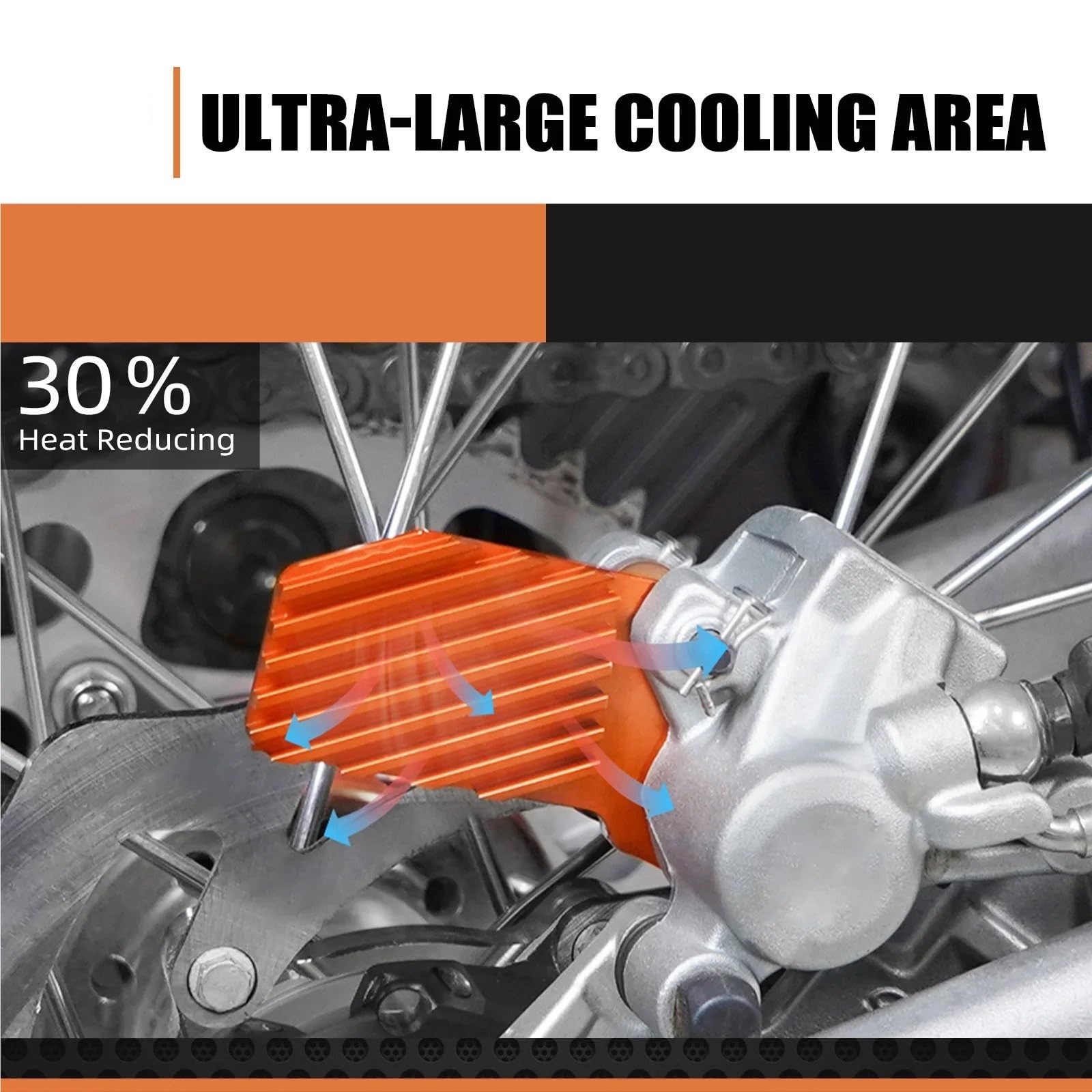 Protezione Disco Freno Adatto per KT-M EXC 300 EXC 250 EXCF 350 SX 125 SXF 250 SXF 450 XCW 300 XC XCF 2008-2023 Dissipatore di Calore del Freno Posteriore(Orange)
