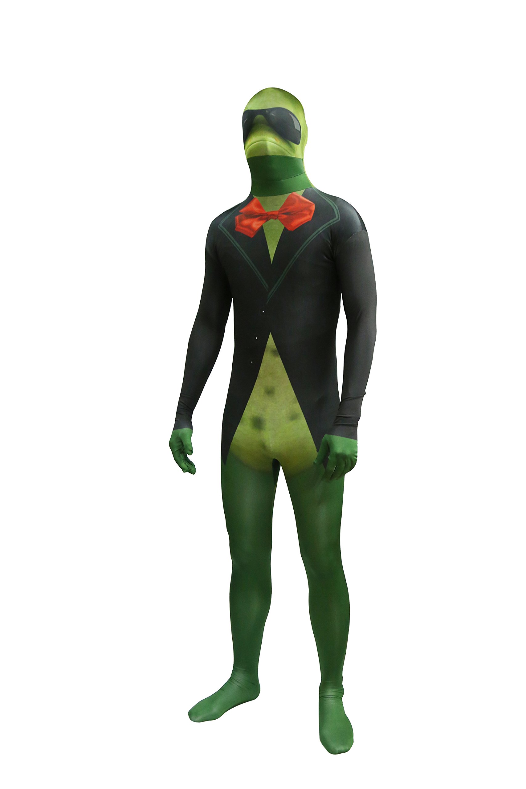 Adult Frog Spandex Second Skin Full Bodysuit, Green, Large