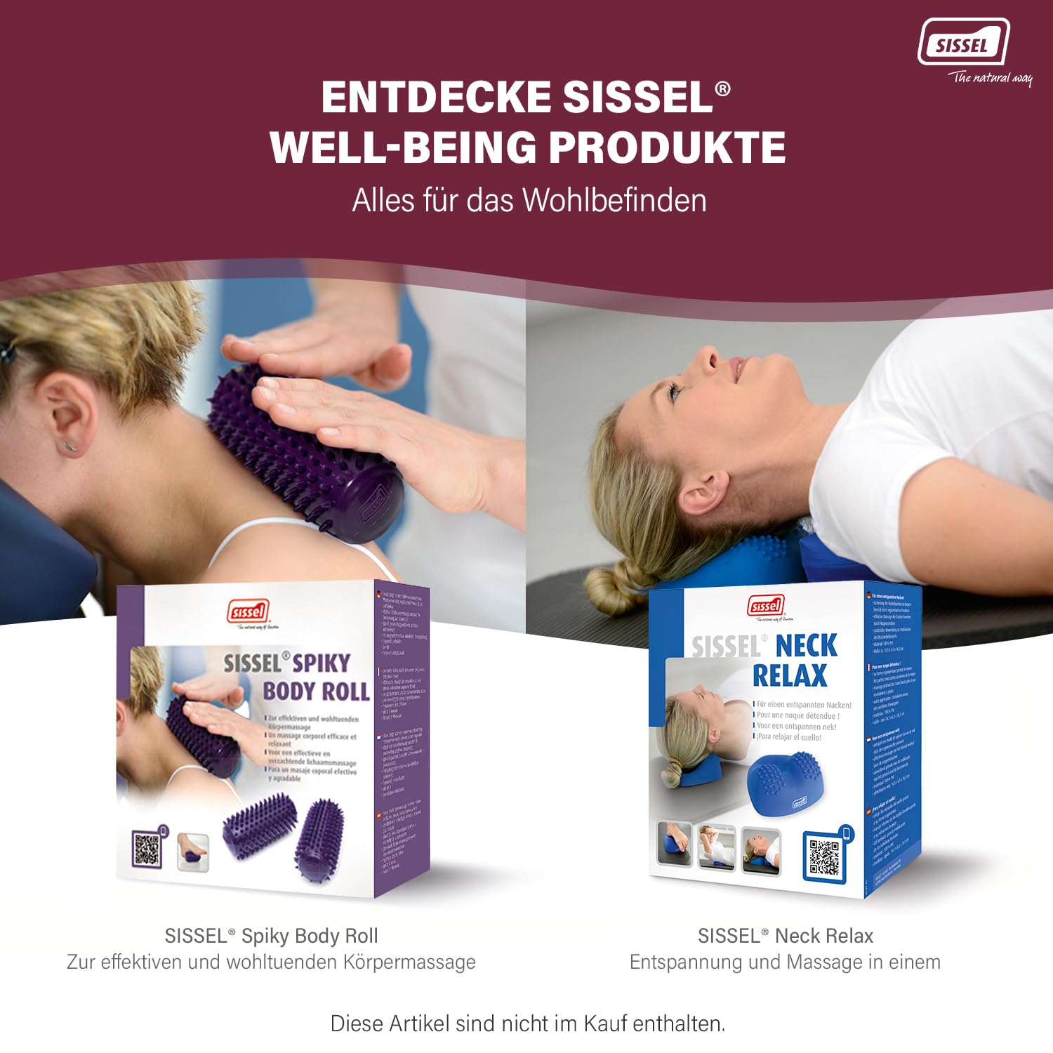 SISSEL® Fit-Roller Seil-Roller | Muskelentspannung und Durchblutungsförderung | Ökologisch & Phthalatfrei | Kombination aus Tradition & Moderne | Vielseitige Rückenmassage | Wellness & Gesundheit