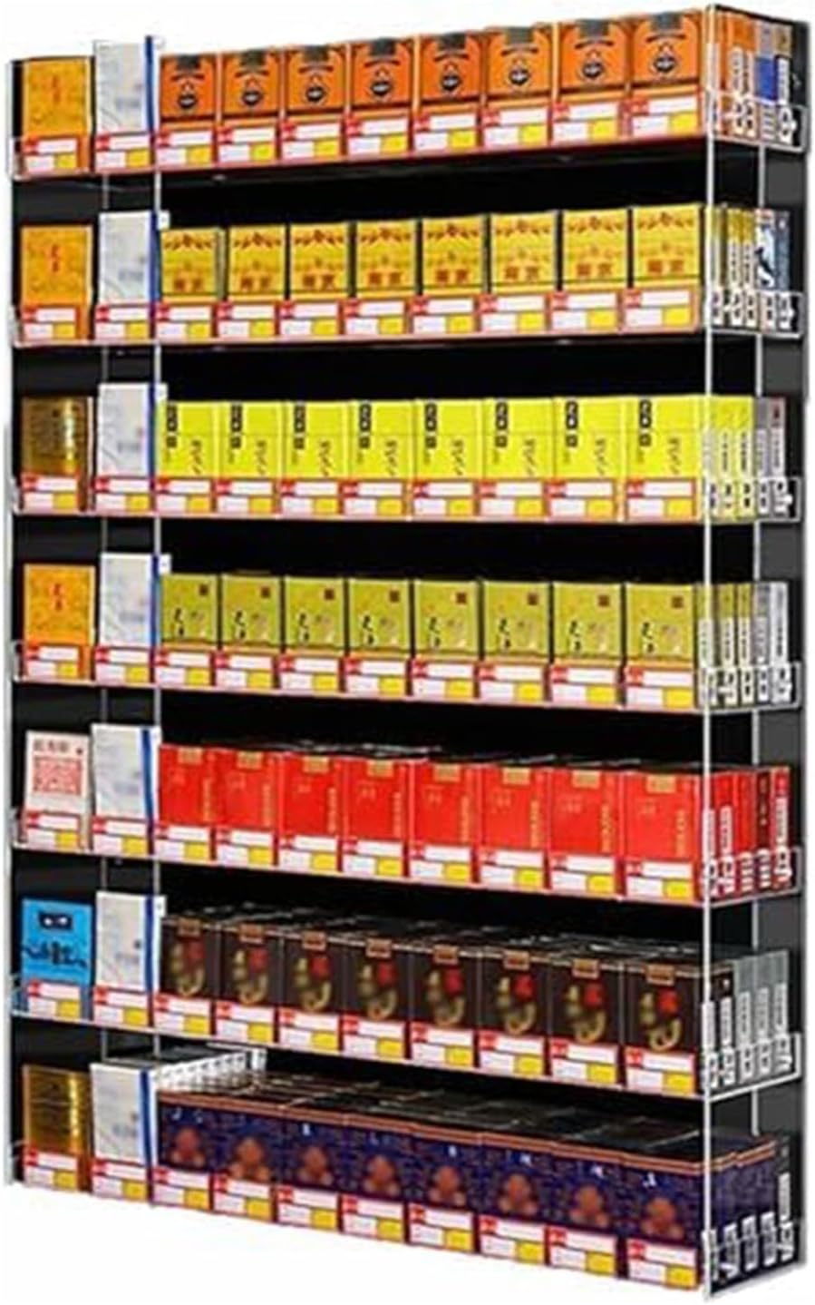 Acrylic Cigarette Display Rack - Countertop Retail Organizer & Matchbook Case, Supermarket Showcase (61.5x8.2x64cm) - Durable, Stylish, Space-Saving Solution