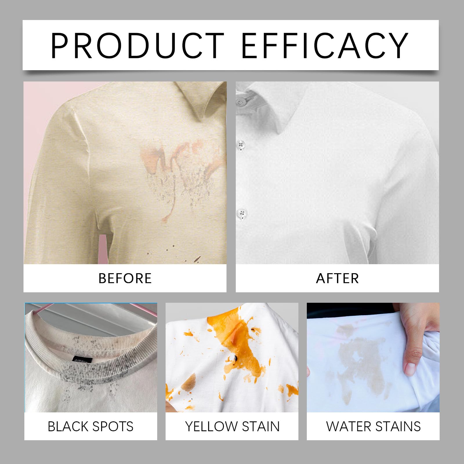 Líquido quitamanchas para ropa con enzimas activas - Elimina manchas de grasa, aceite y comida en la ropa, ideal para ropa de recién nacidos, esencial para las nuevas mamás, 250 ml (8 botellas)